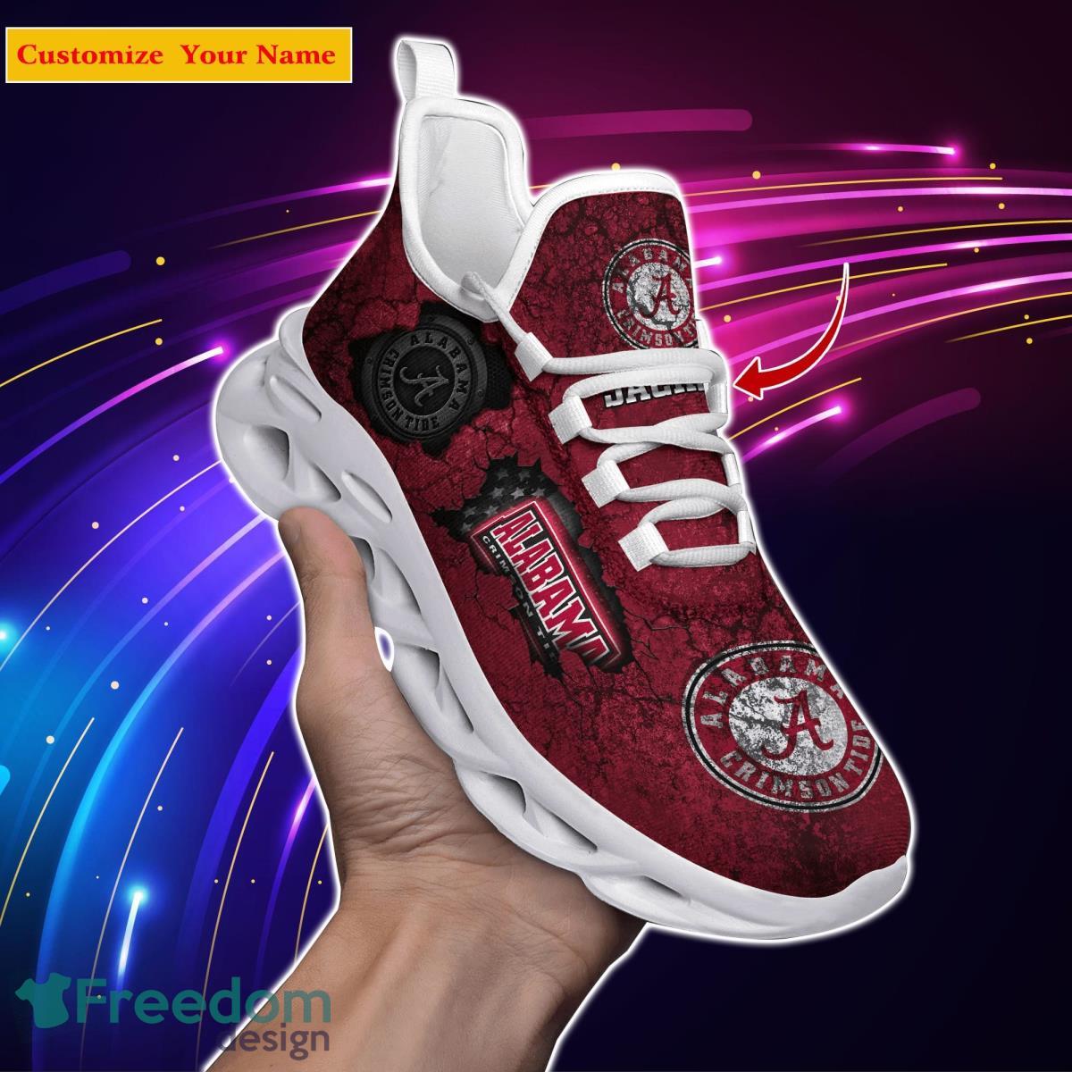 Alabama Crimson Tide NCAA1 Custom Name Max Soul Shoes Great Gift For Men Women Fans Product Photo 1