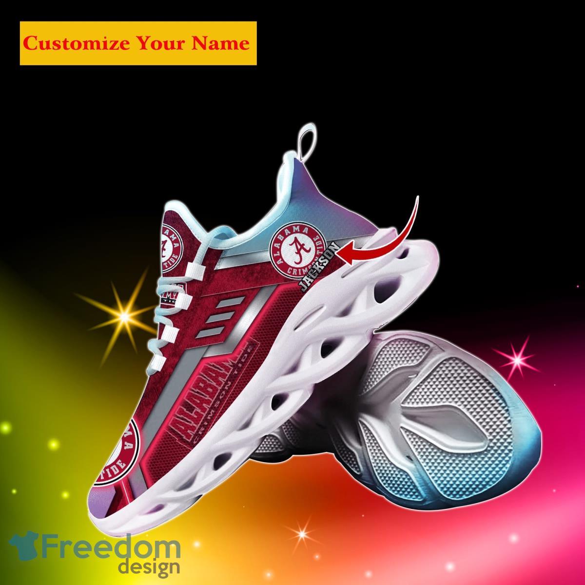 Alabama Crimson Tide NCAA1 Custom Name Max Soul Shoes Impressive Gift For Men Women Fans Product Photo 2