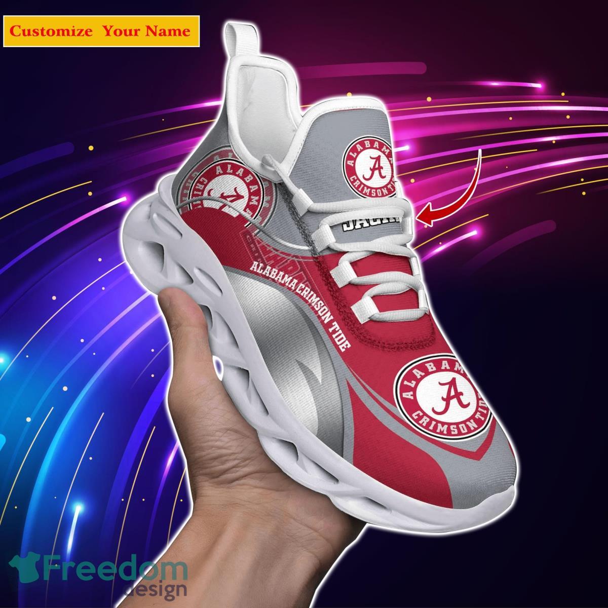 Alabama Crimson Tide NCAA1 Custom Name Max Soul Shoes Unique Gift For Men Women Fans Product Photo 1