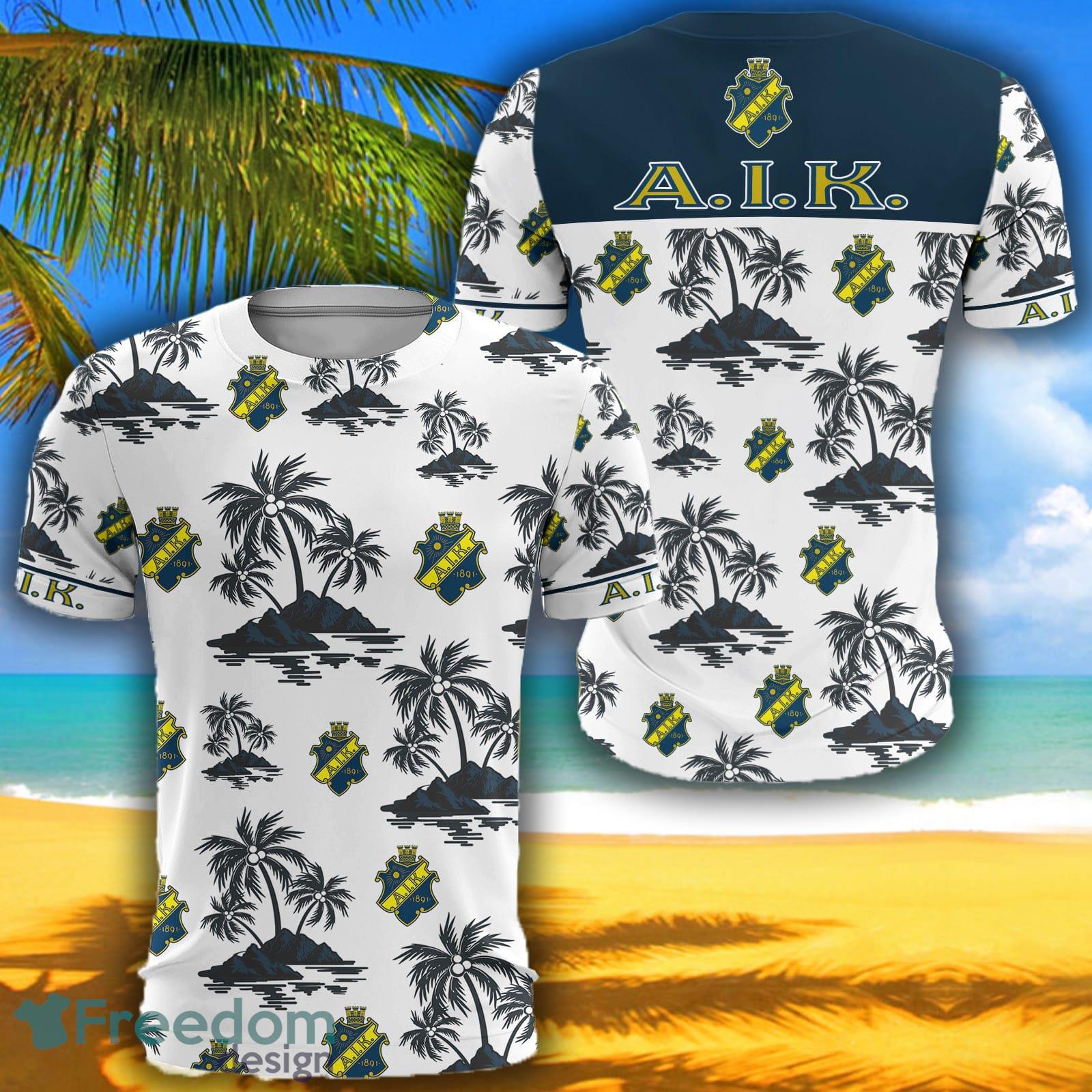 Allsvenskan AIK Fotboll Big Logo Aloha Fans 3D Tshirt For Men And Women - Allsvenskan AIK Fotboll Big Logo Aloha Fans 3D Tshirt For Men And Women