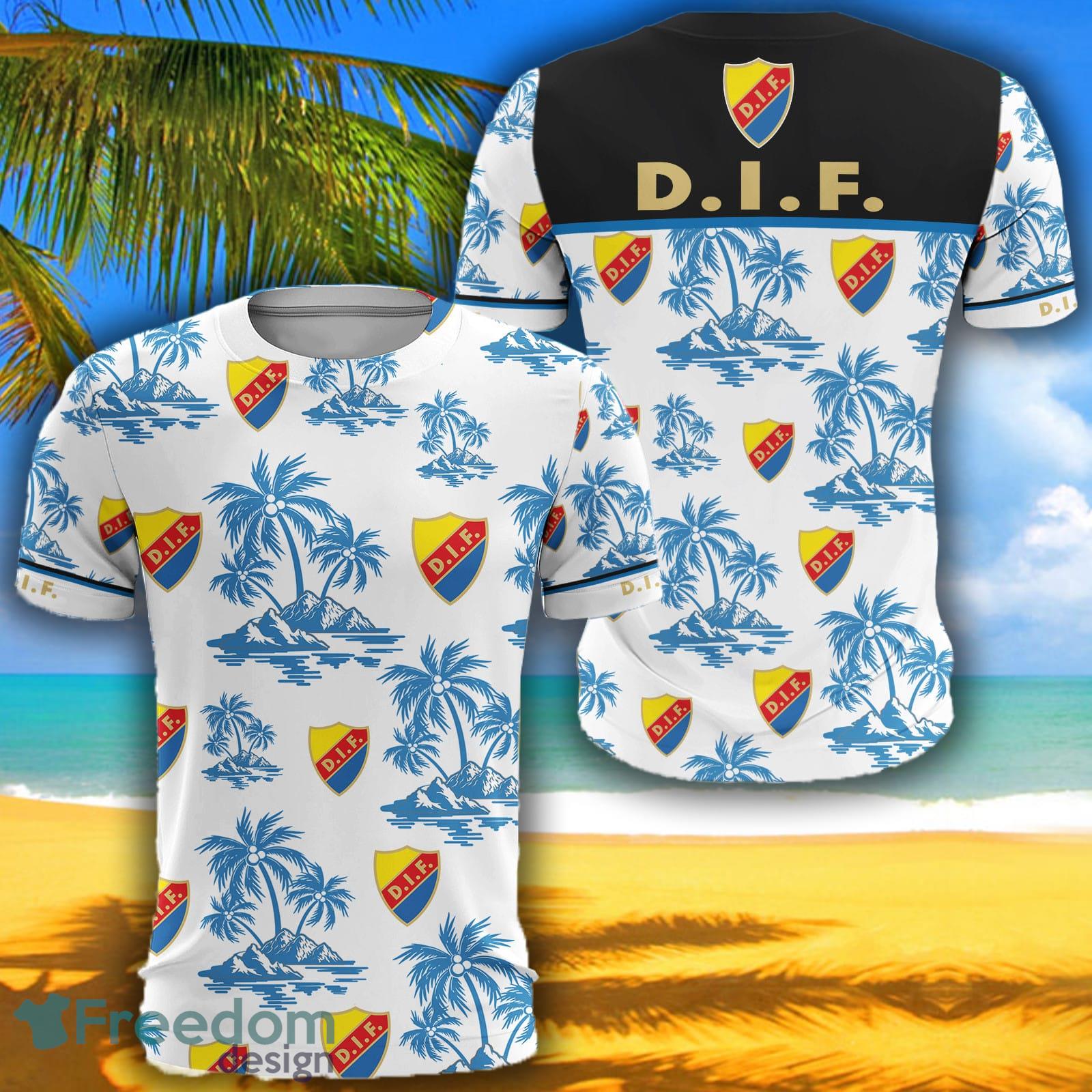 Allsvenskan Djurgårdens IF Fotbollsförening Big Logo Aloha Fans 3D Tshirt For Men And Women - Allsvenskan Djurgårdens IF Fotbollsförening Big Logo Aloha Fans 3D Tshirt For Men And Women