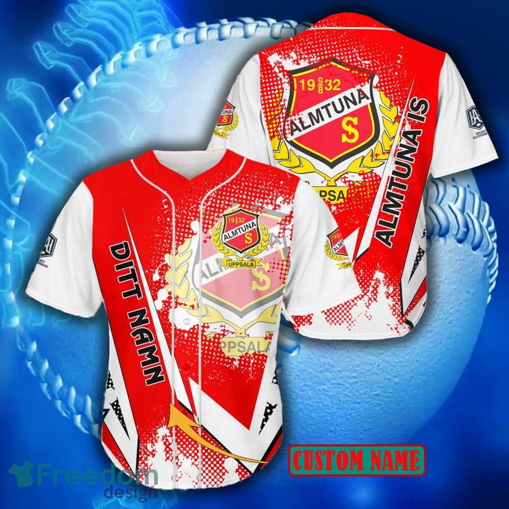 Almtuna IS SHL Style Red Baseball Jersey Shirt Custom Name For Men And Women - Almtuna IS SHL Style Red Baseball Jersey Shirt Custom Name For Men And Women