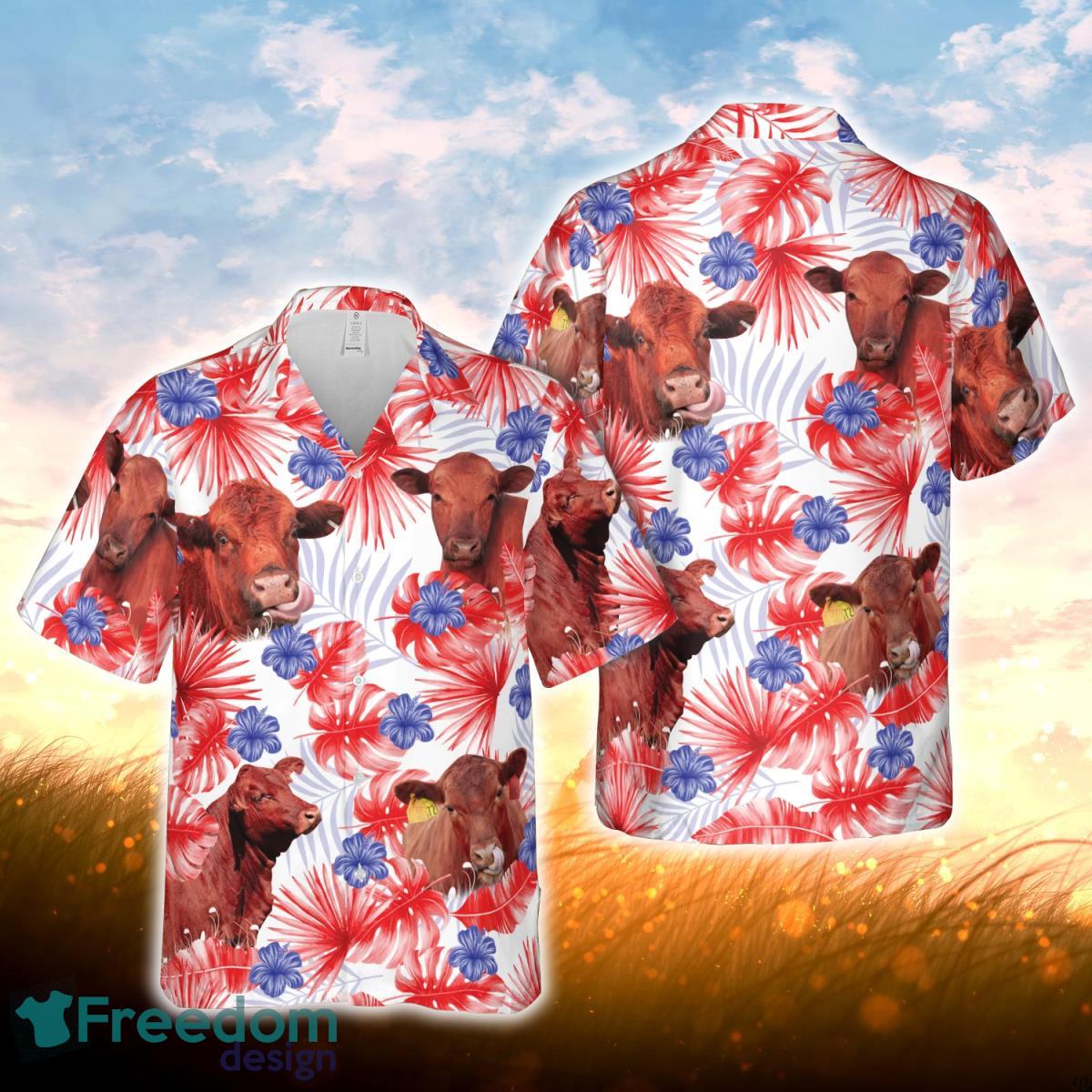 American Colors Red Angus All Printed 3D Hawaiian Shirt For Men Women Product Photo 1