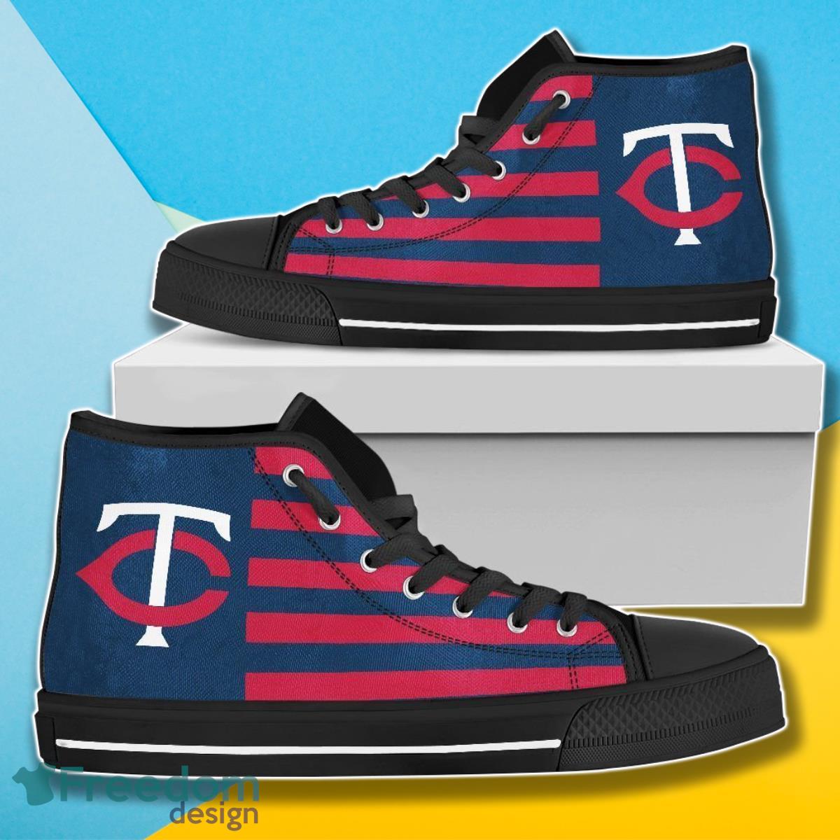 American Flag Minnesota Twins MLB High Top Shoes For Men Women Fans Product Photo 1