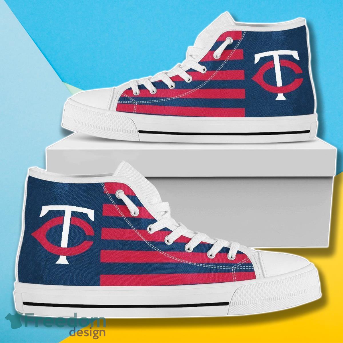 American Flag Minnesota Twins MLB High Top Shoes For Men Women Gift Fans Product Photo 1