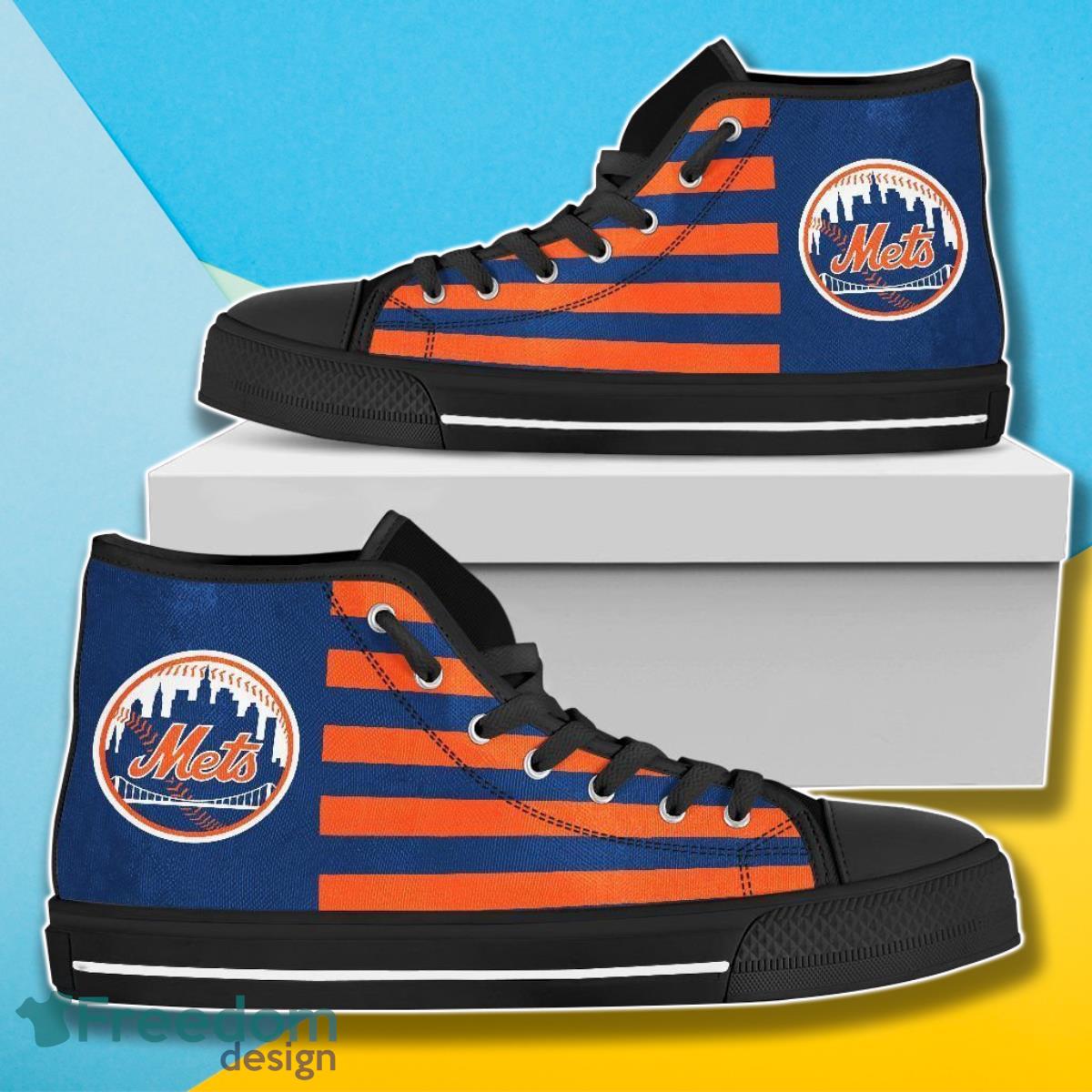 American Flag New York Mets MLB High Top Shoes For Men Women Fans Product Photo 1