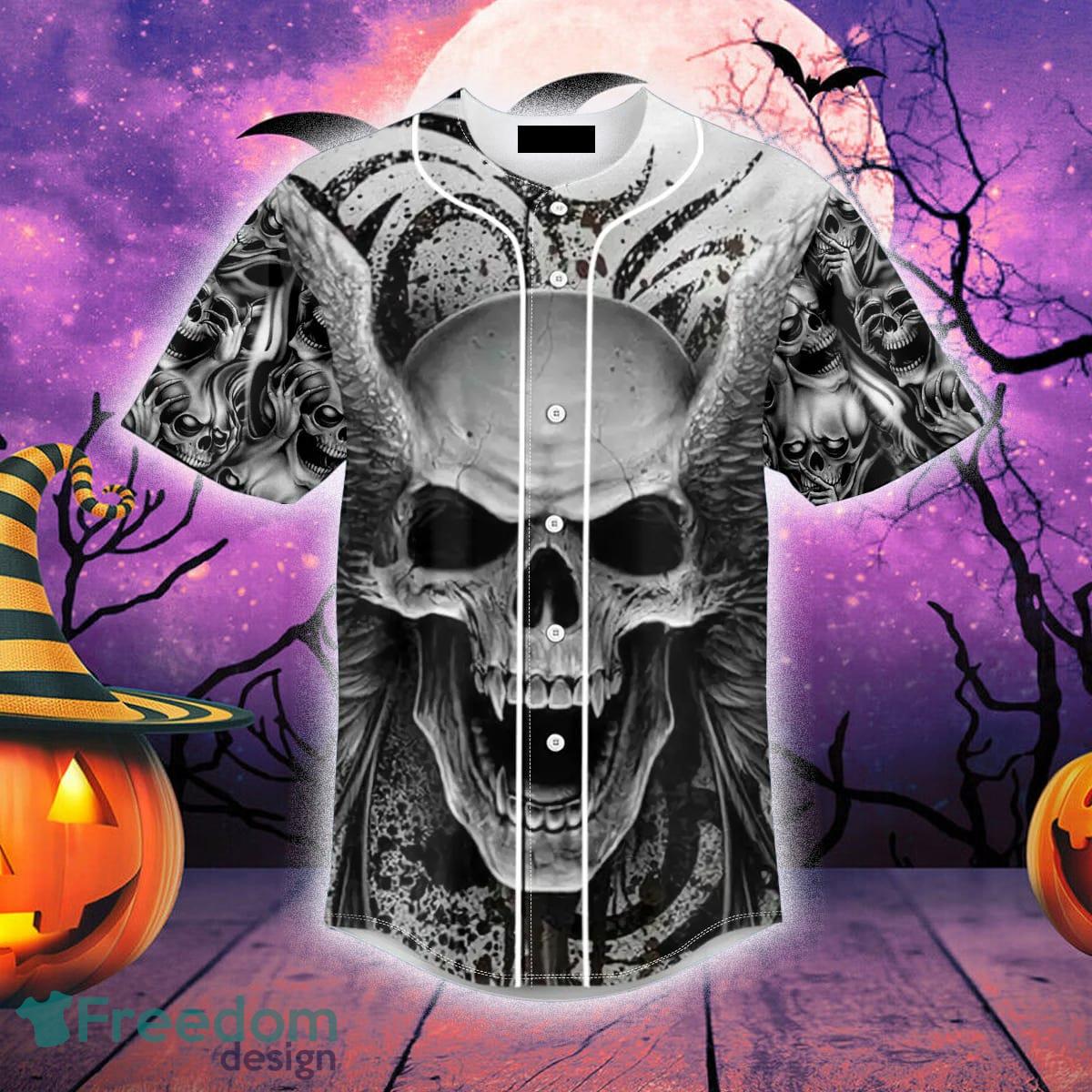 Angel Winged Skull Baseball Jersey For Men And Women Gift Halloween - Angel Winged Skull Baseball Jersey_3 Angel Winged Skull Baseball Jersey For Men And Women Gift Halloween - Angel Winged Skull Baseball Jersey_3