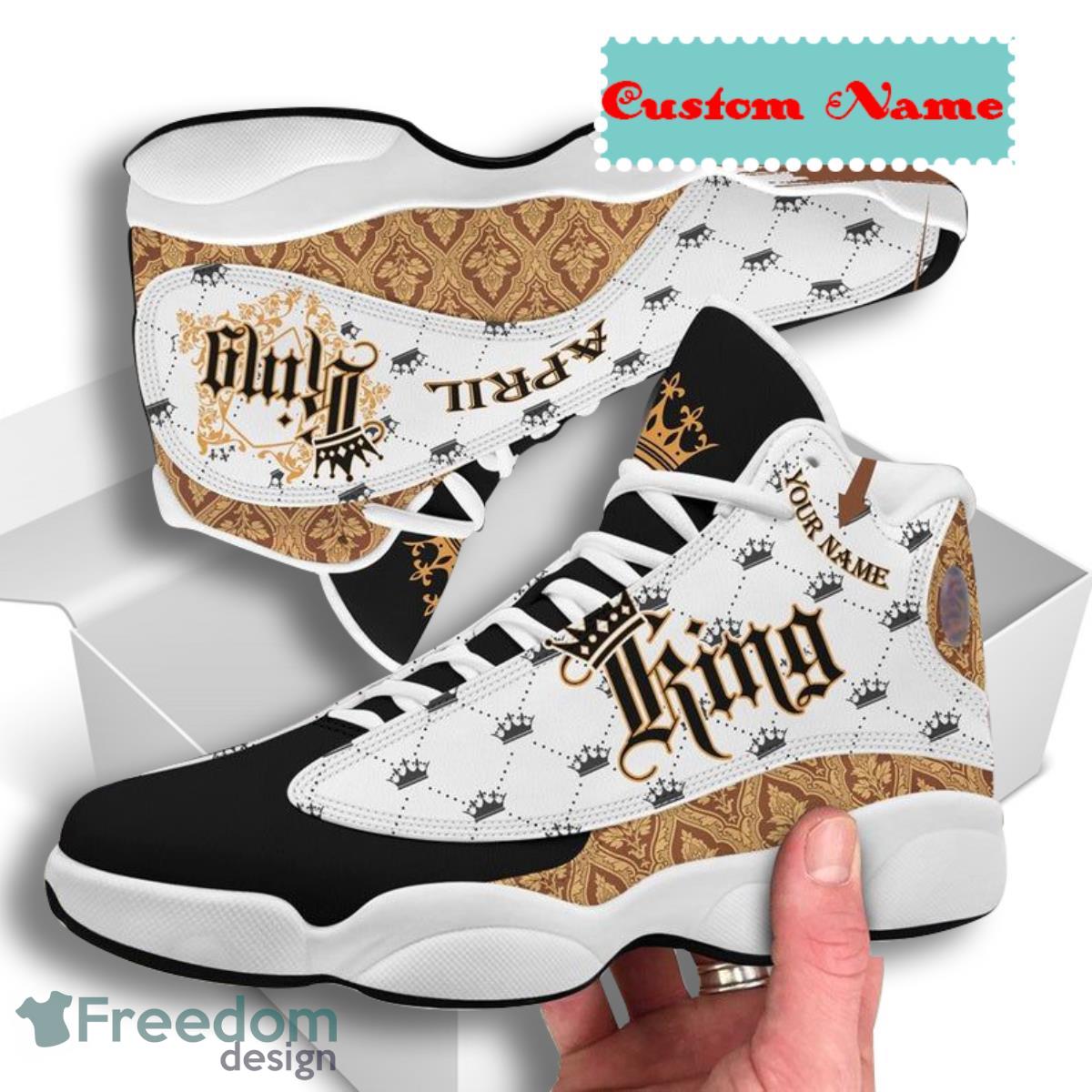 April King And Queen Air Jordan 13 Custom Name Sneakers Best Gift For Men And Women Product Photo 2