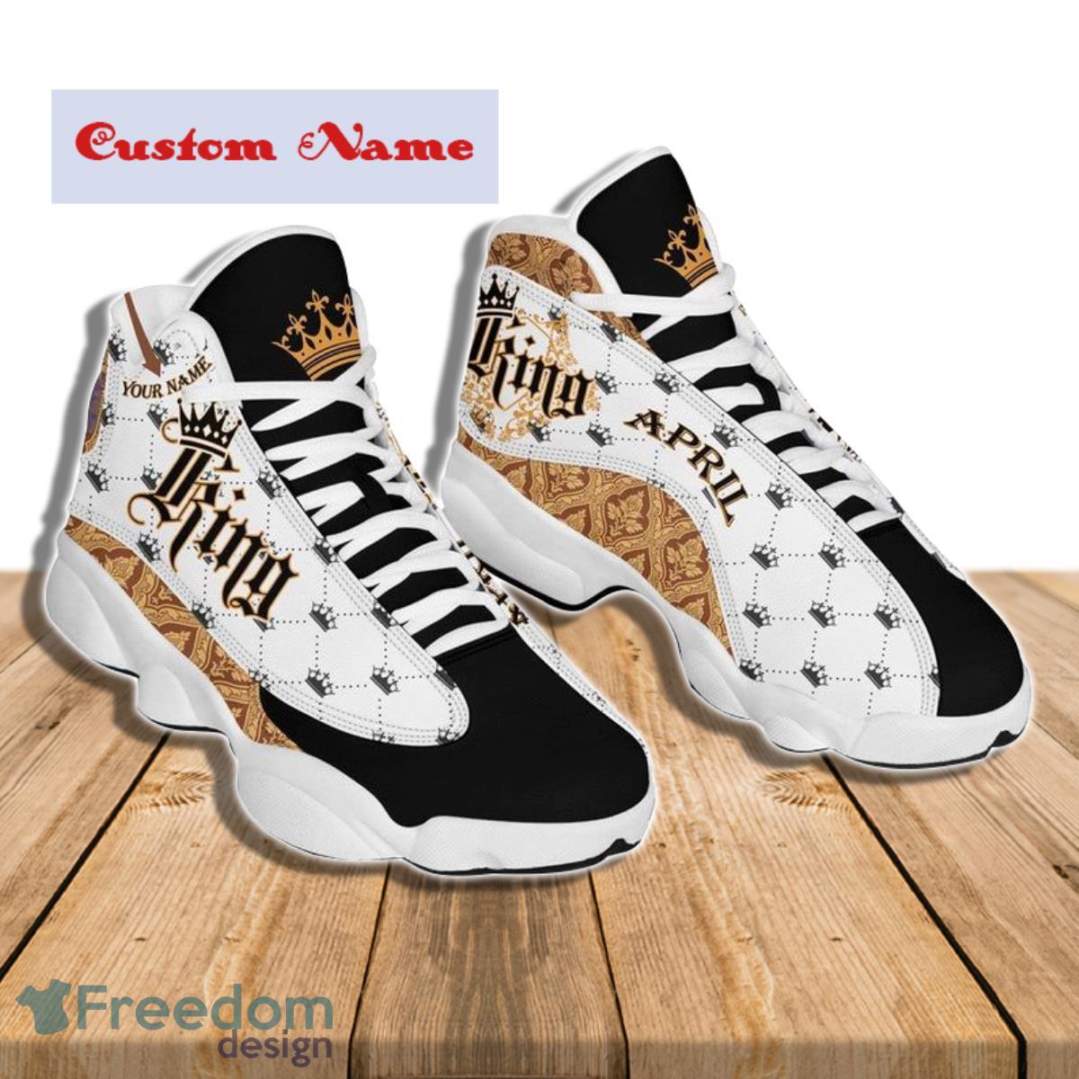 Cancer King Birthday Gift Golden Personalized Name Air Jordan 13 Shoes