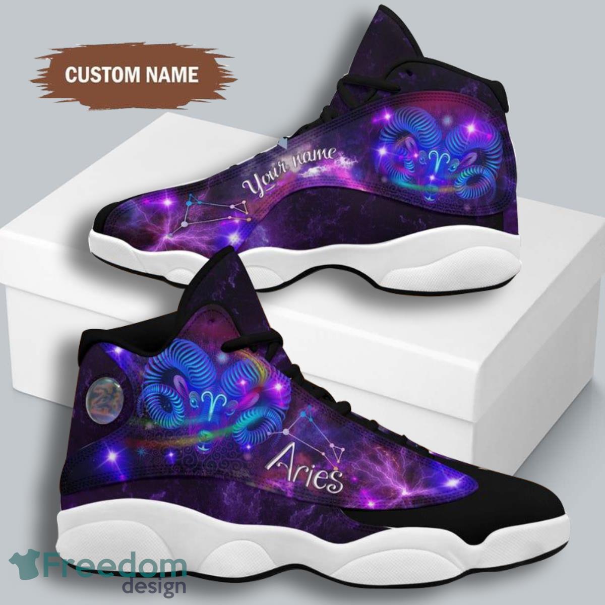 Aries Zodiac Air Jordan 13 Custom Name Sneakers For Men And Women Best Choice For Gift Product Photo 2