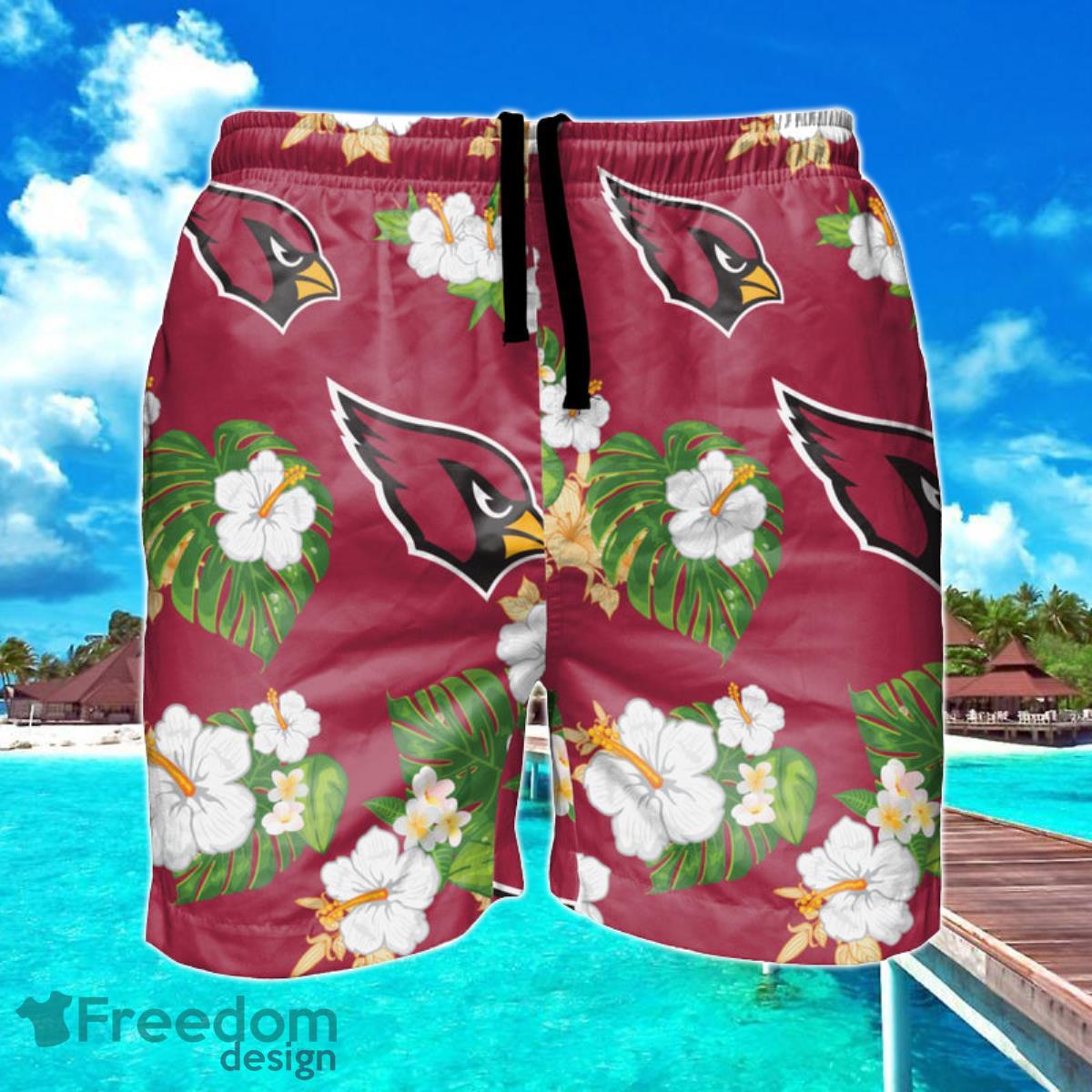 Arizona Cardinals NFL Floral Hawaiian Shorts For Summer Beach Product Photo 1
