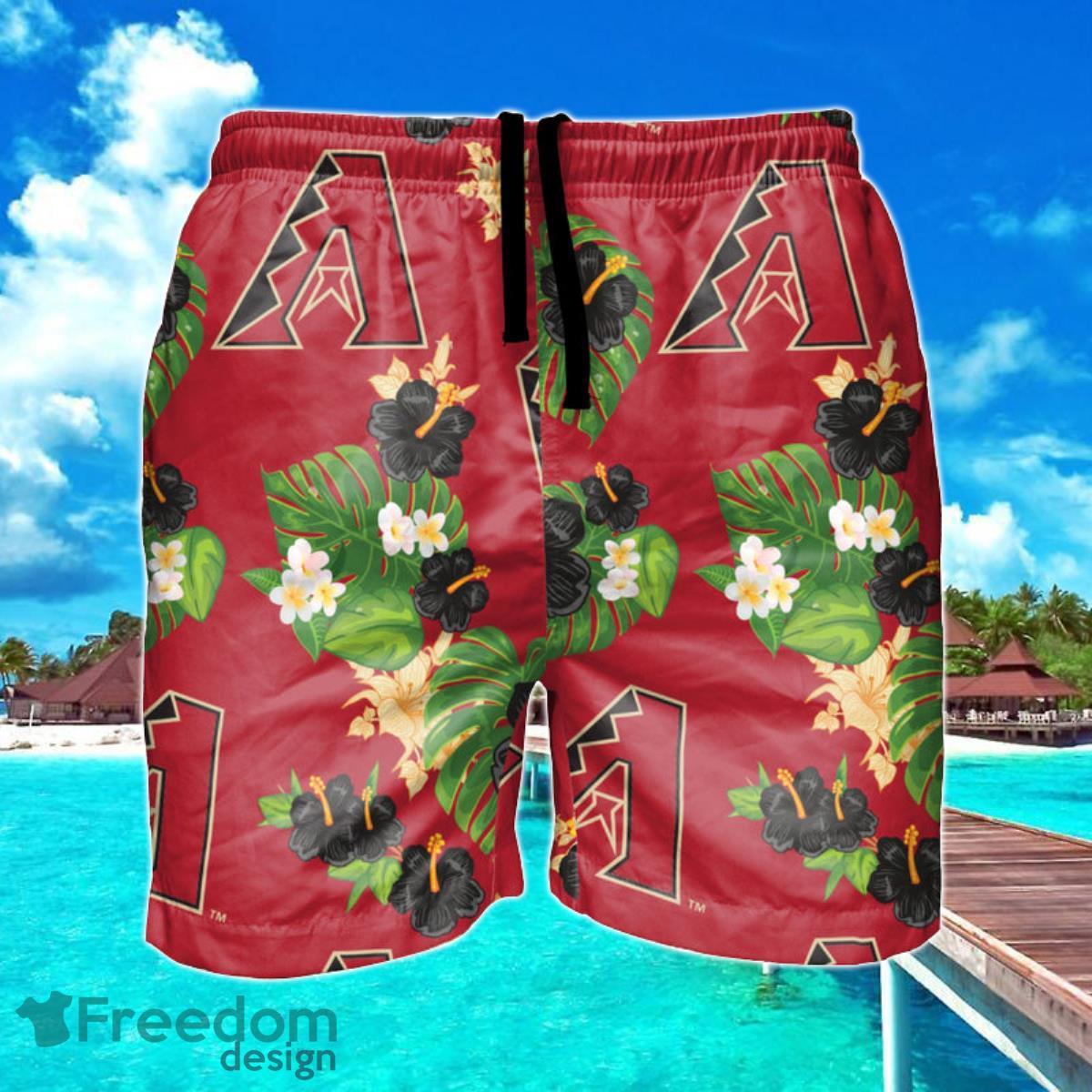 Arizona Diamondbacks MLB Floral Hawaiian Shorts For Summer Beach Product Photo 1