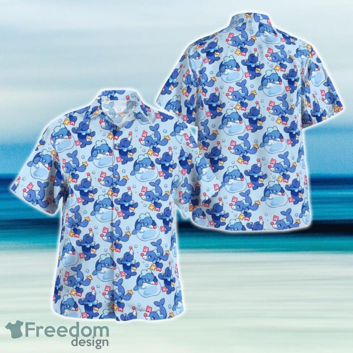 Ashimari Pokemon Cute Hawaiian Shirt And Short For Fans Product Photo 1