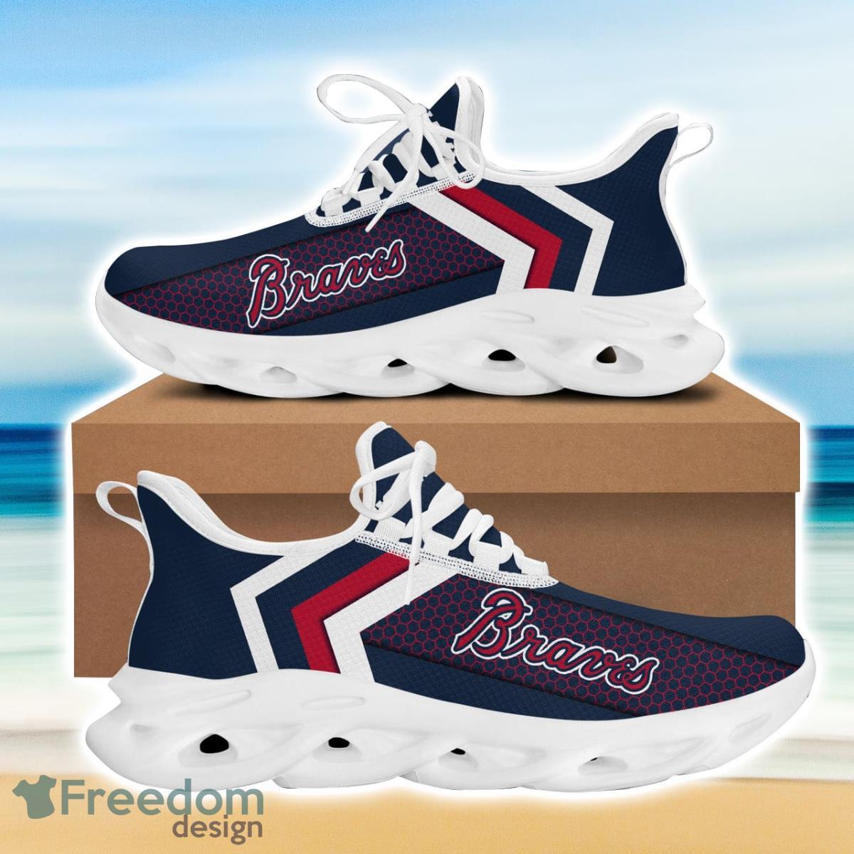 Atlanta Baseball Braves Max Soul Sneakers Running Sport Shoes For Men Women Custom Name Product Photo 2