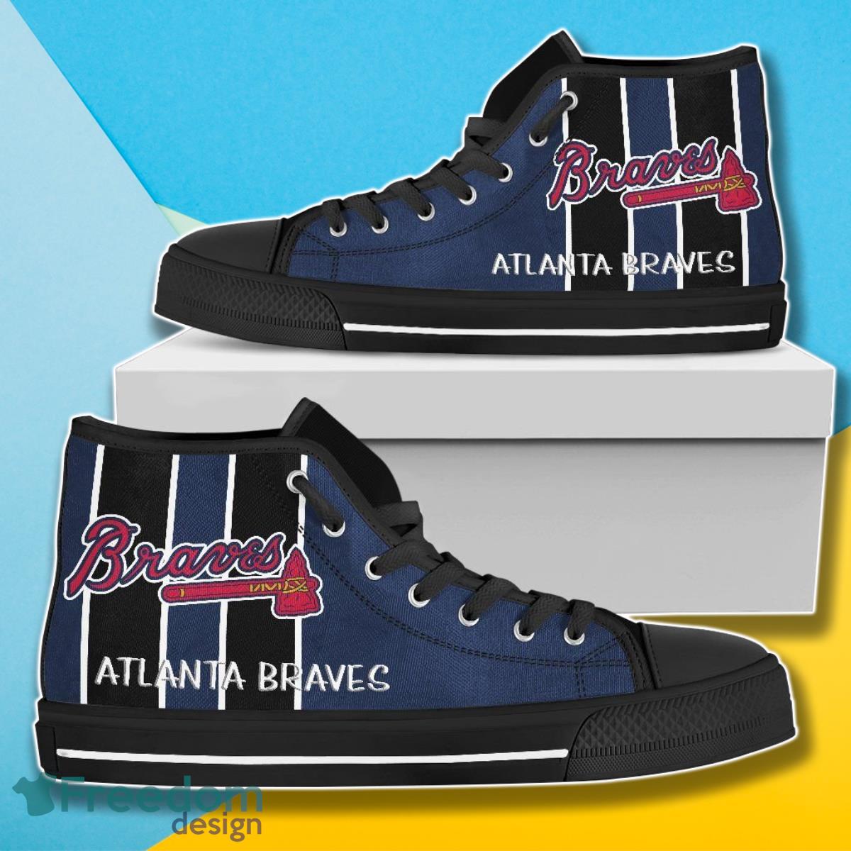 Atlanta Braves MLB Baseball Canvas High Top Shoes For Men Women Fans Product Photo 1