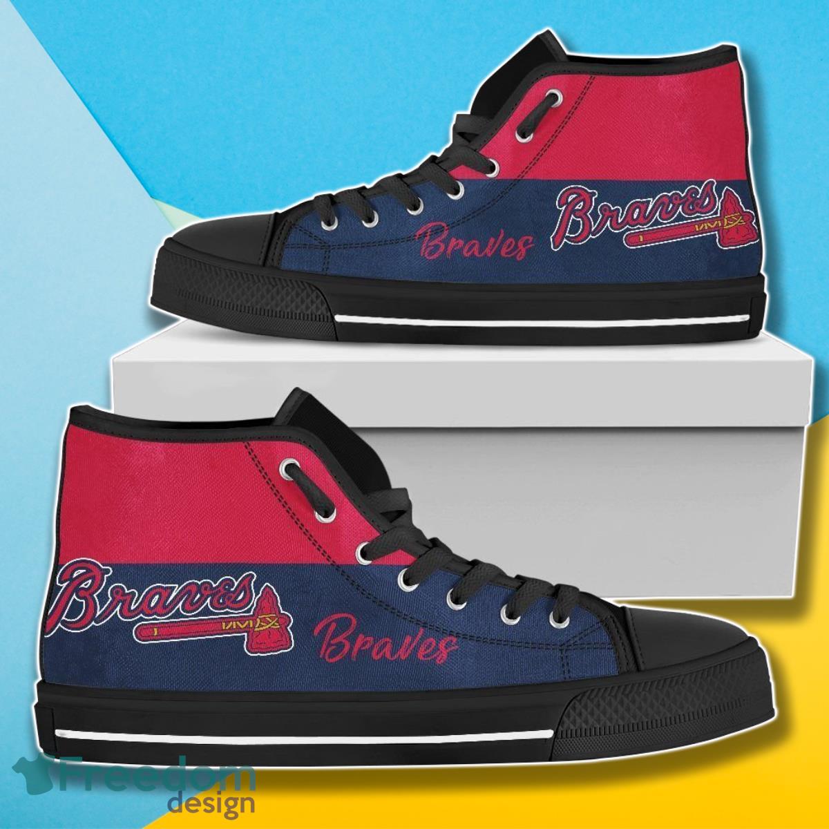 Atlanta Braves MLB Baseball Canvas High Top Shoes For Real Fans Product Photo 1