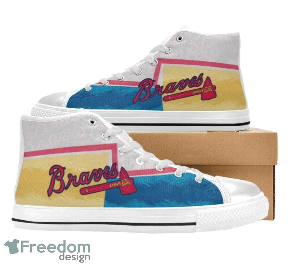 Atlanta Braves MLB Baseball Canvas High Top Shoes Great Gift For Real Fans Product Photo 1