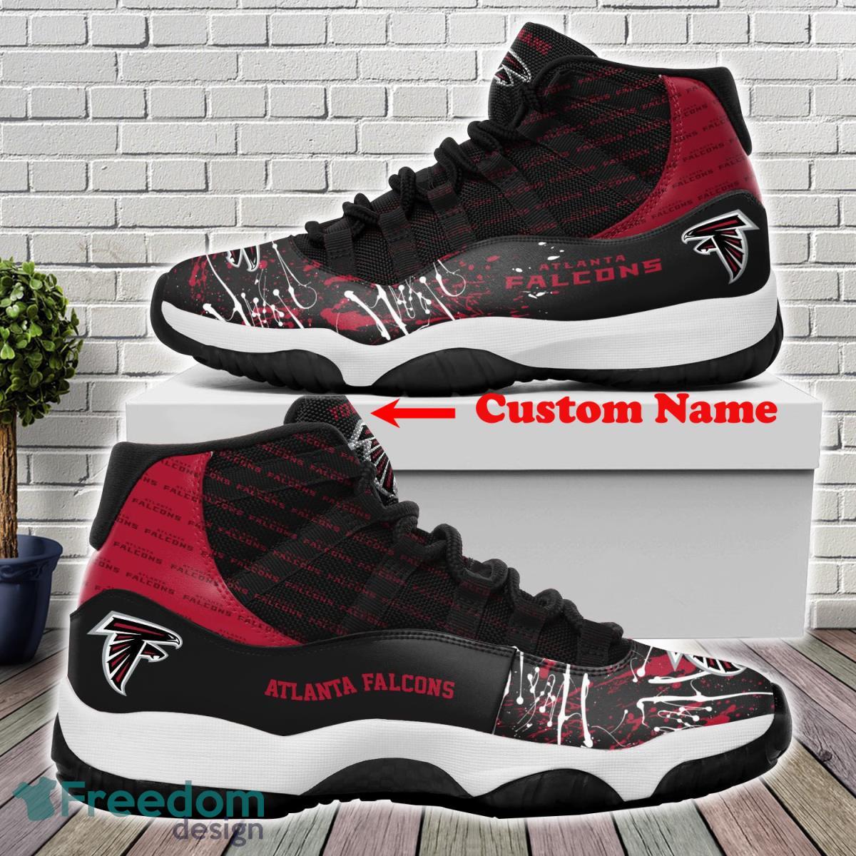 Atlanta Falcons Custom Name Air Jordan 11 Sneakers For Fans Product Photo 1