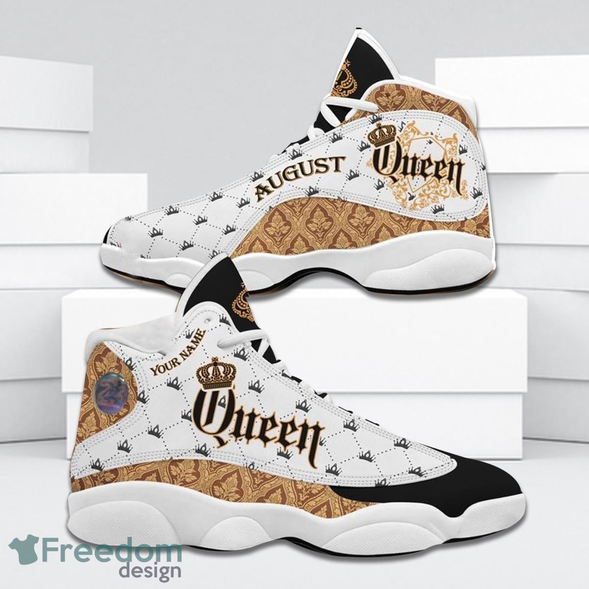 August Queen Air Jordan 13 Custom Name Sneakers Best Gift For Men And Women Product Photo 2