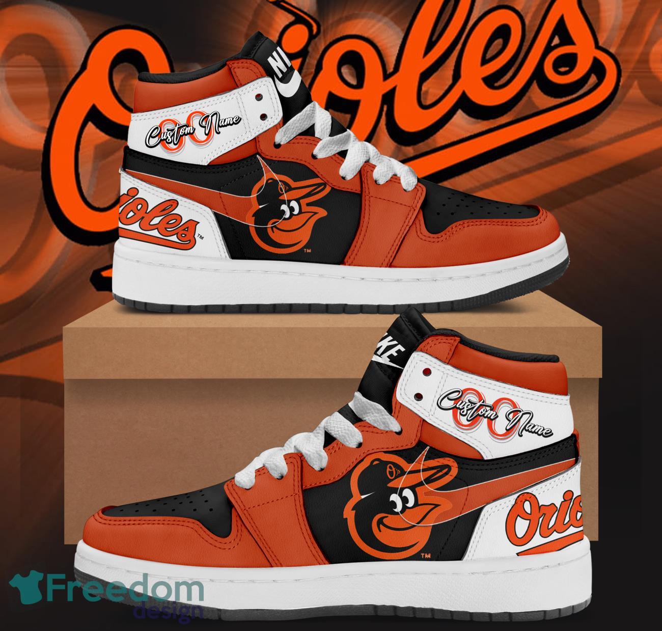 Baltimore Orioles Air Jordan Hightop Custom Name & Number Product Photo 1