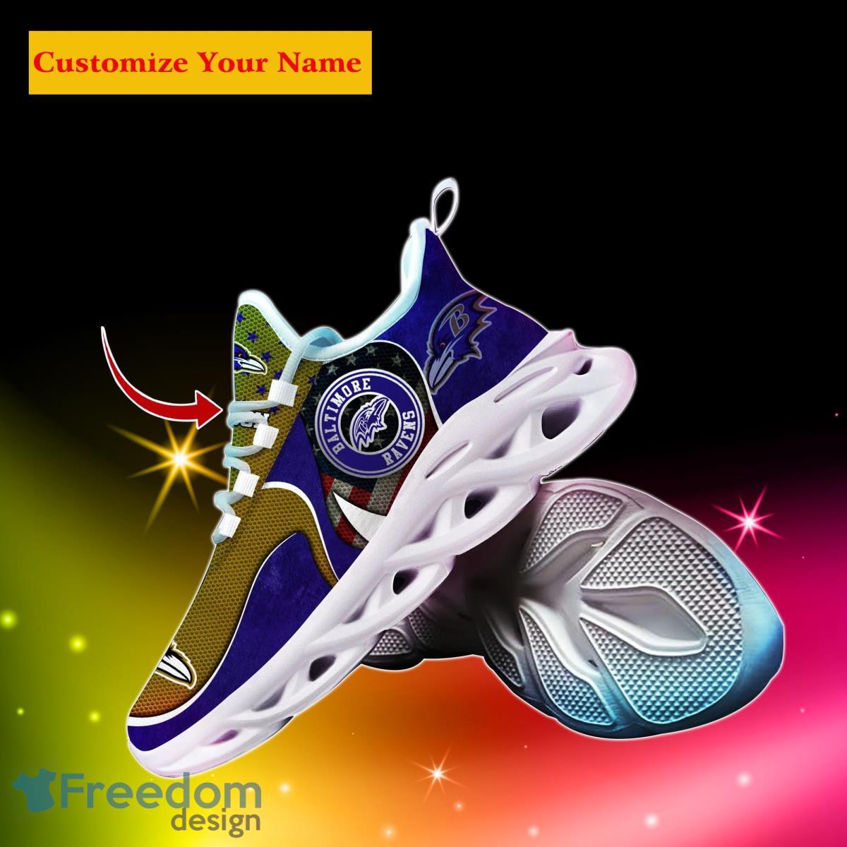 Baltimore Ravens NFL Custom Name Max Soul Shoes Special Gift For Men Women Fans Product Photo 2