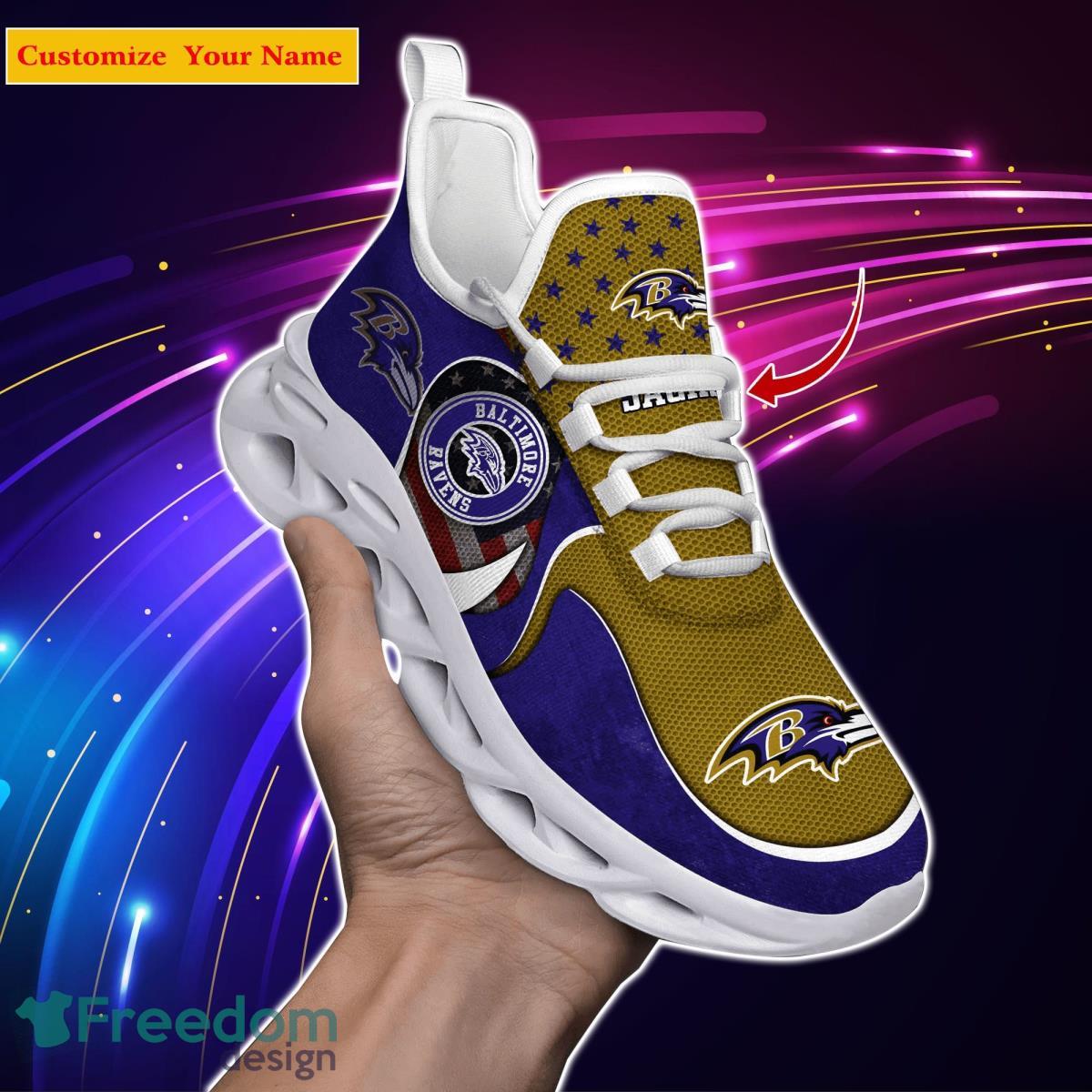 Baltimore Ravens NFL Custom Name Max Soul Shoes Special Gift For Men Women Fans Product Photo 1