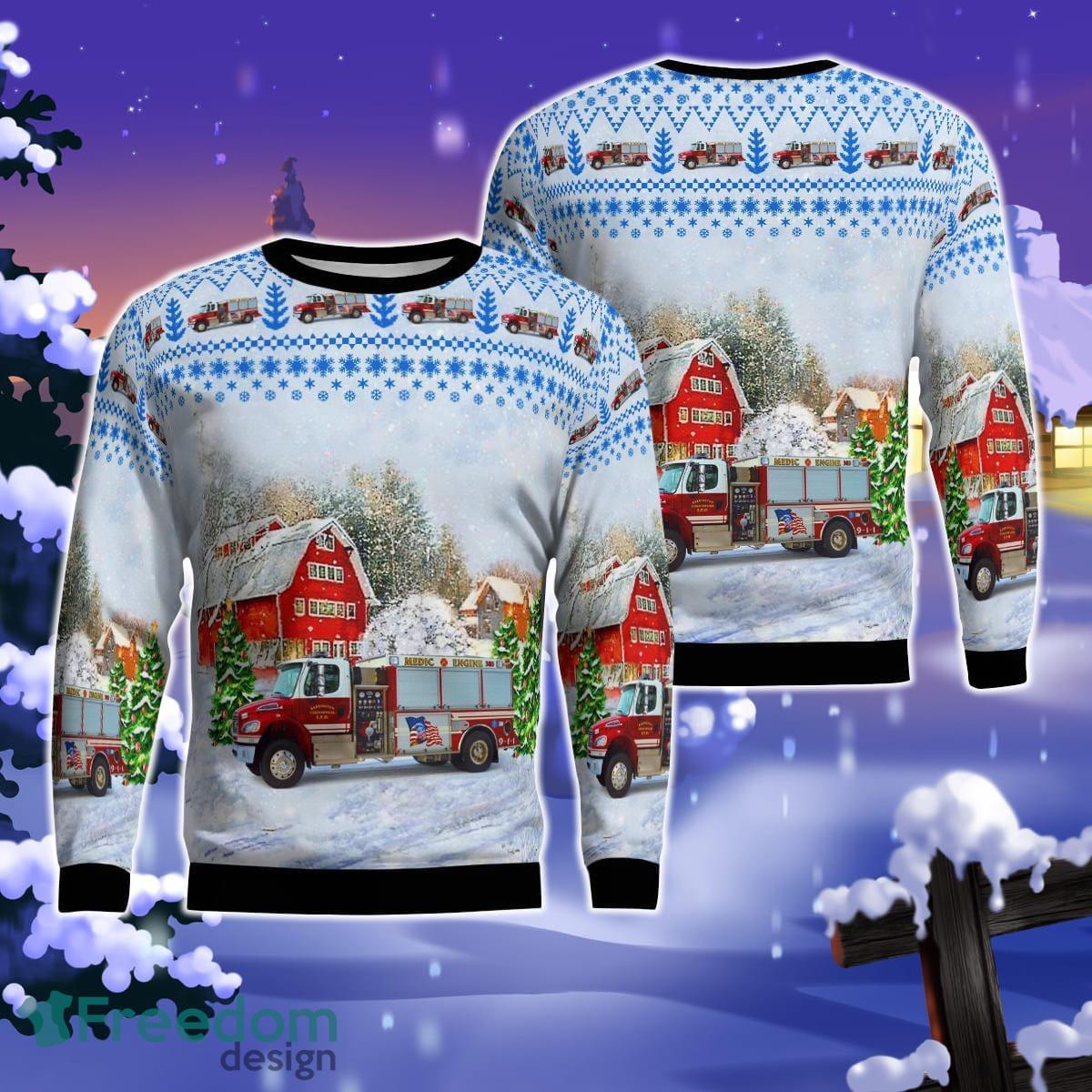 Barrington countryside Fire Protecstion District E383 AOP Ugly Sweater Gift For Christmas Product Photo 1