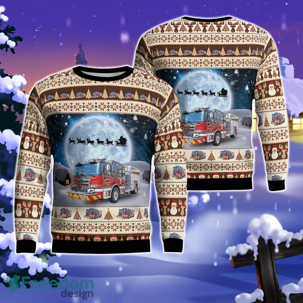 Barrington, Illinois, Barrington Countryside Fire Protection District AOP Ugly Sweater Gift For Christmas Product Photo 1