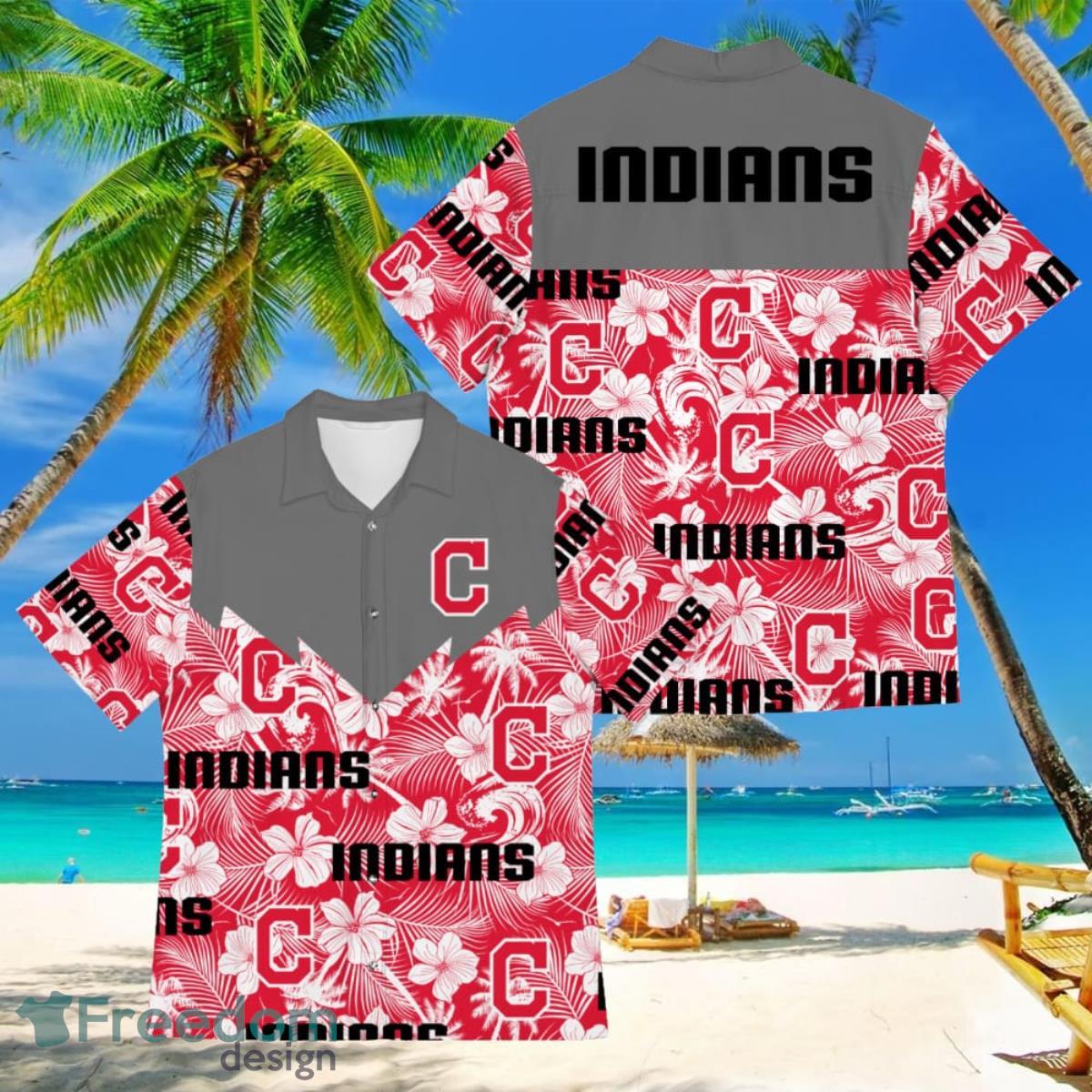 Baseball American Hawaii Shirt Tropical Beach Tree Cleveland Indians -  Freedomdesign