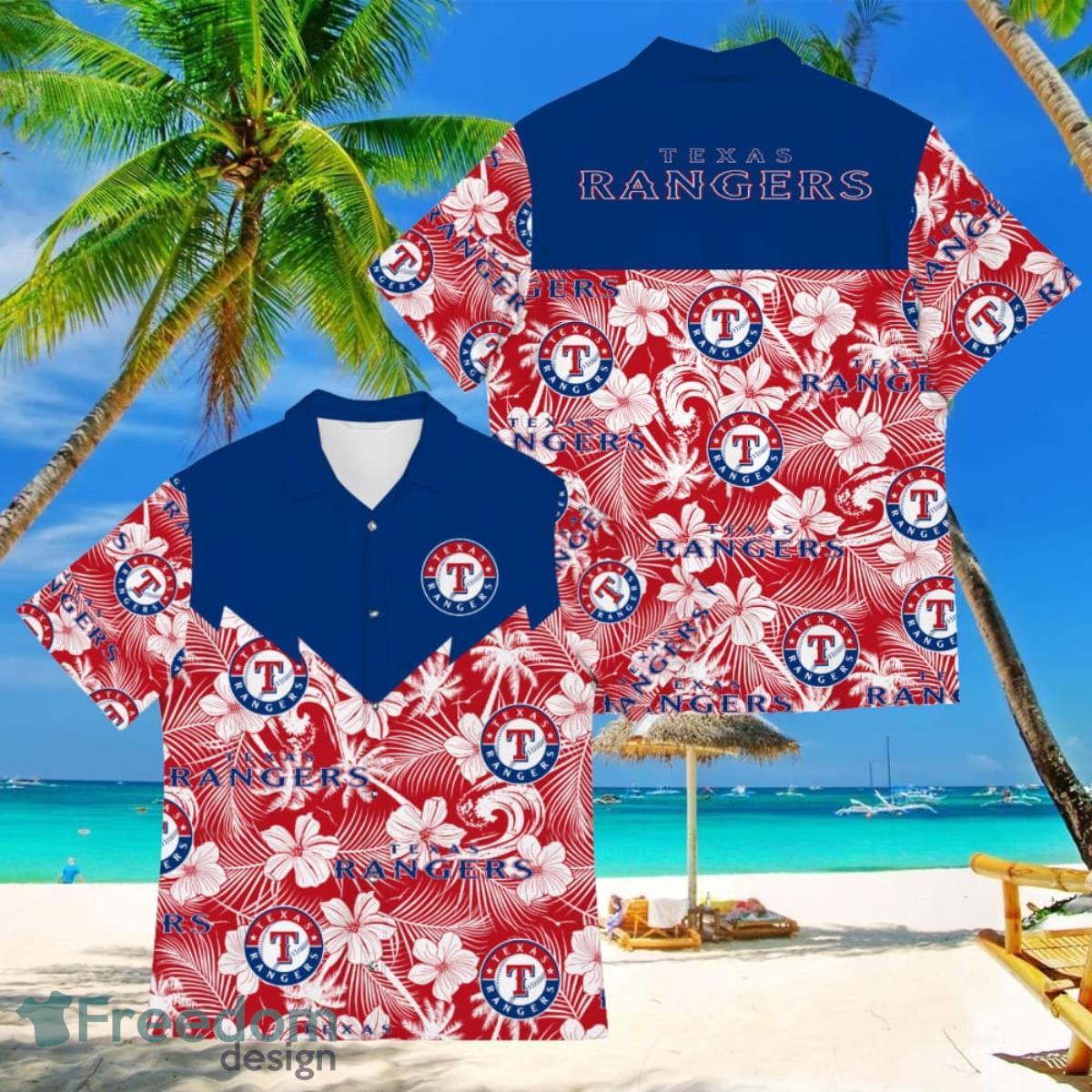 Texas Rangers Hawaiian Beach Shirt Button Down Shirt Short-Sleeve For Fan