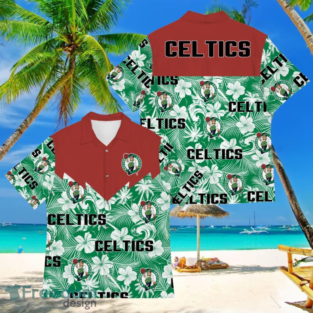 Basketball American Hawaii Shirt Tropical Beach Tree Boston Celtics Product Photo 1