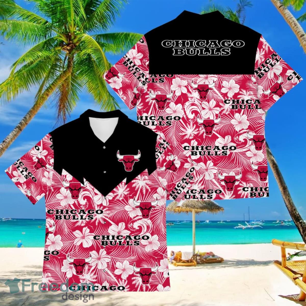 Basketball American Hawaii Shirt Tropical Beach Tree Chicago Bulls Product Photo 1