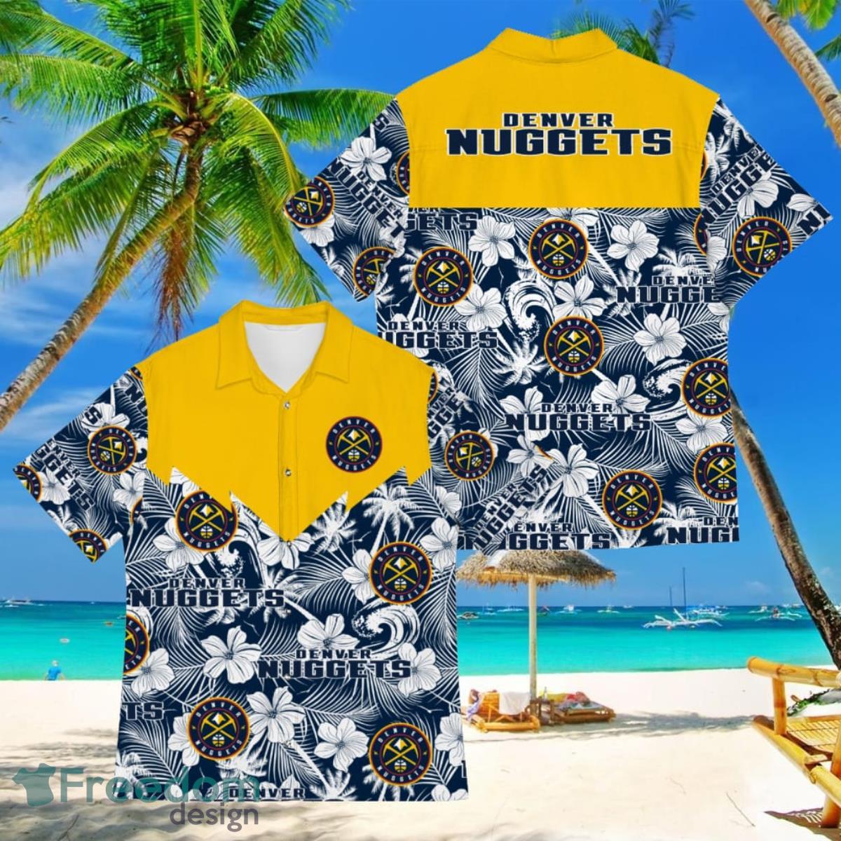 Basketball American Hawaii Shirt Tropical Beach Tree Denver Nuggets Product Photo 1