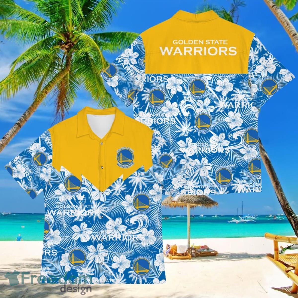 Basketball American Hawaii Shirt Tropical Beach Tree Golden State Warriors Product Photo 1