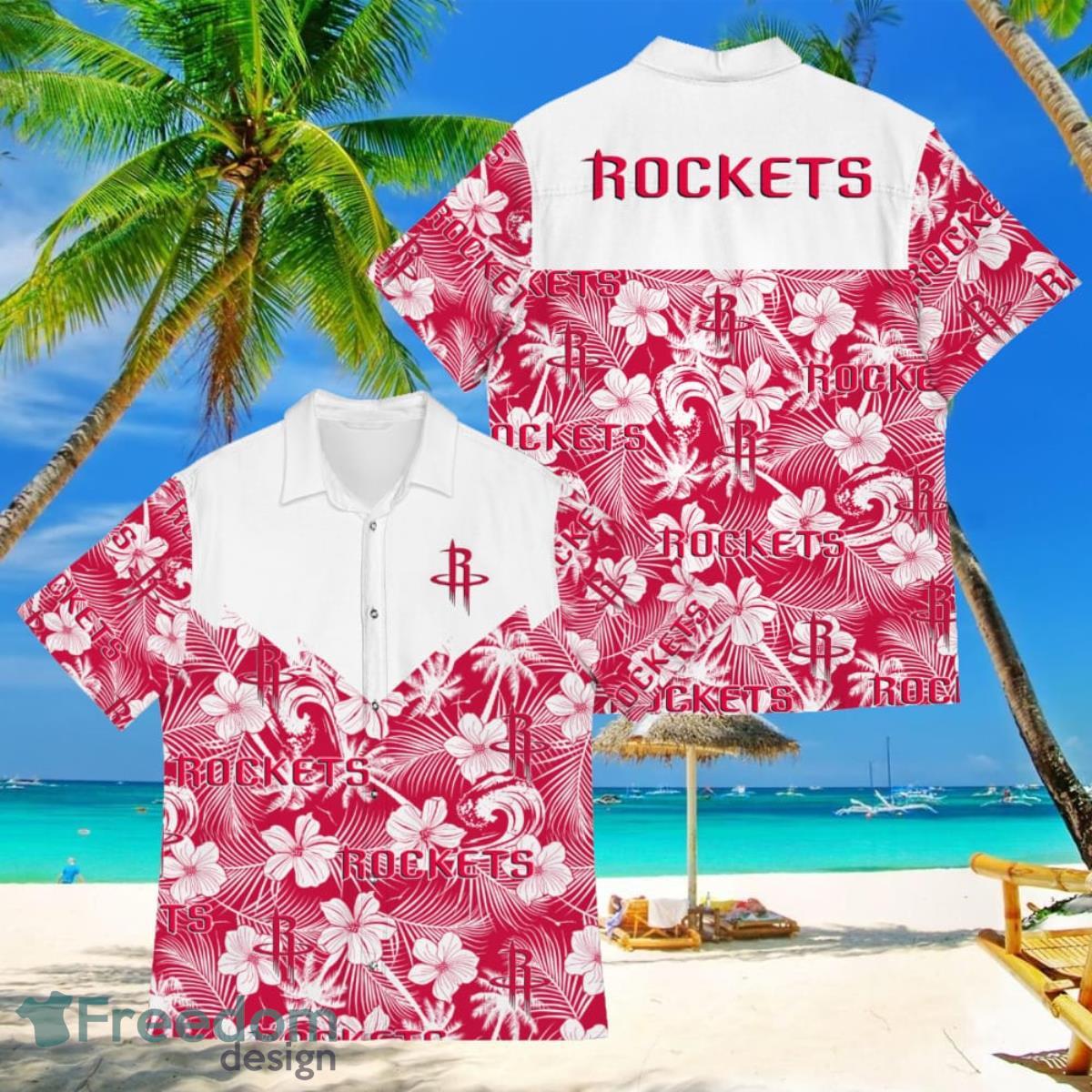 Basketball American Hawaii Shirt Tropical Beach Tree Houston Rockets Product Photo 1