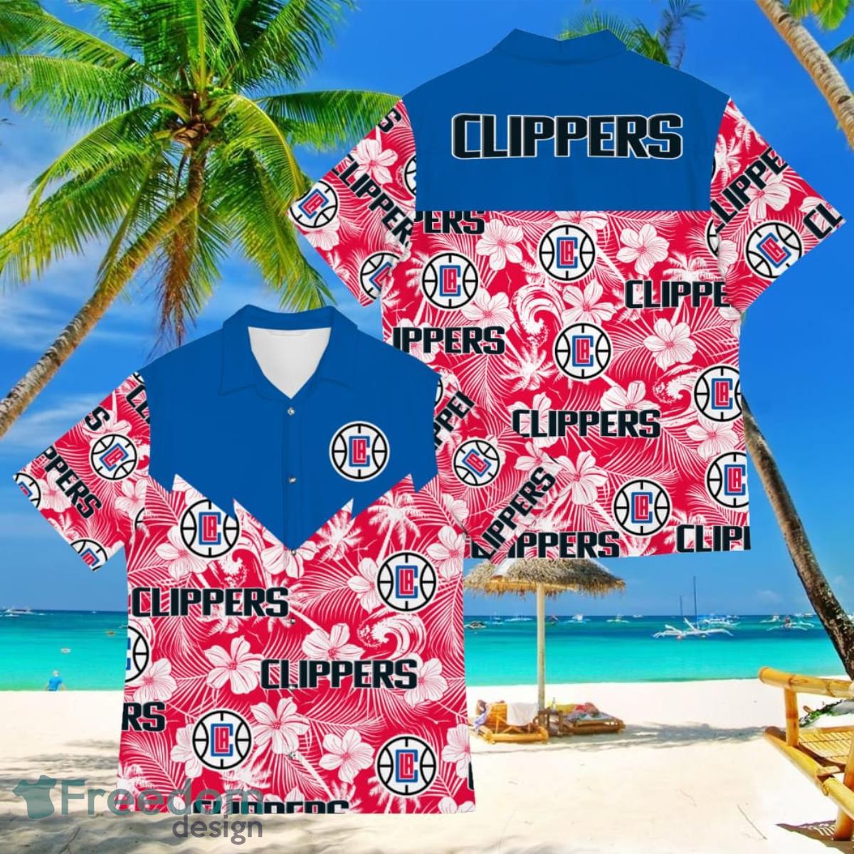 Basketball American Hawaii Shirt Tropical Beach Tree Los Angeles Clippers Product Photo 1