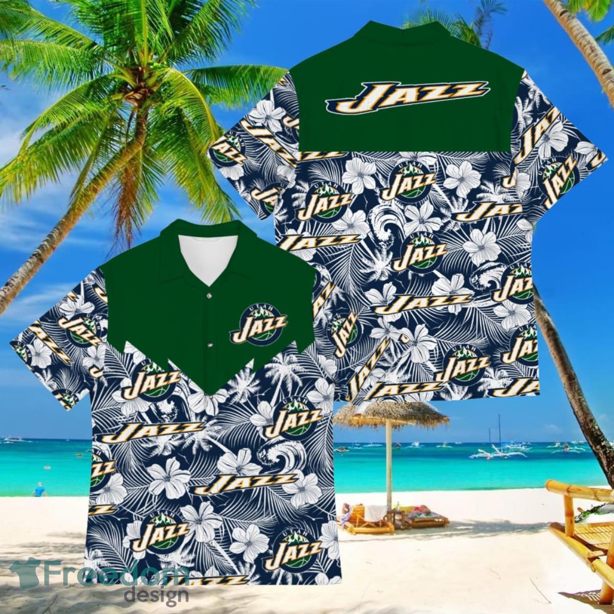 Basketball American Hawaii Shirt Tropical Beach Tree Utah Jazz Product Photo 1