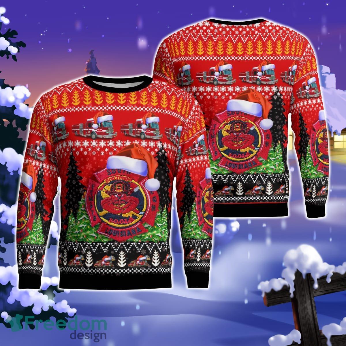 Baton Rouge, Louisiana, East Side Fire Department AOP Ugly Sweater Gift For Christmas Product Photo 1