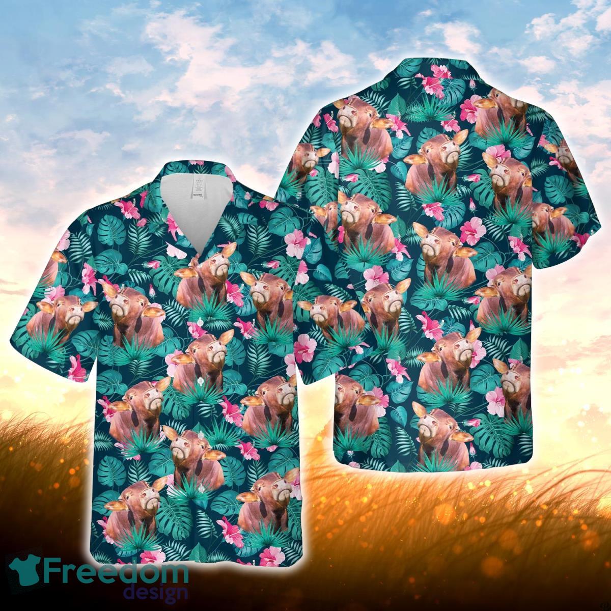 Beefmaster Blue Floral Summer 3D Hawaiian Shirt For Men Women Product Photo 1