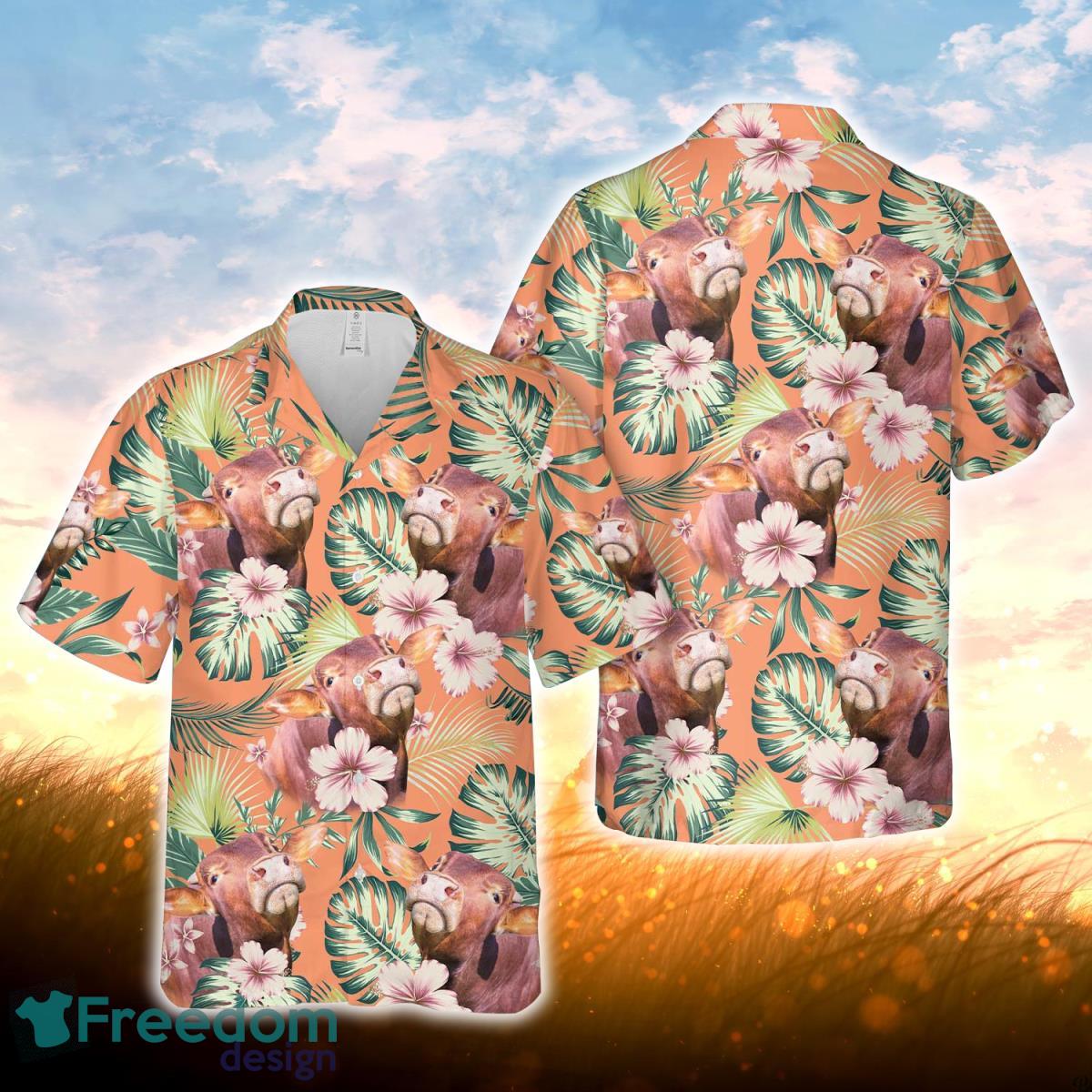 Beefmaster Summer Happiness Floral Farm 3D Hawaiian Shirt For Men Women Product Photo 1