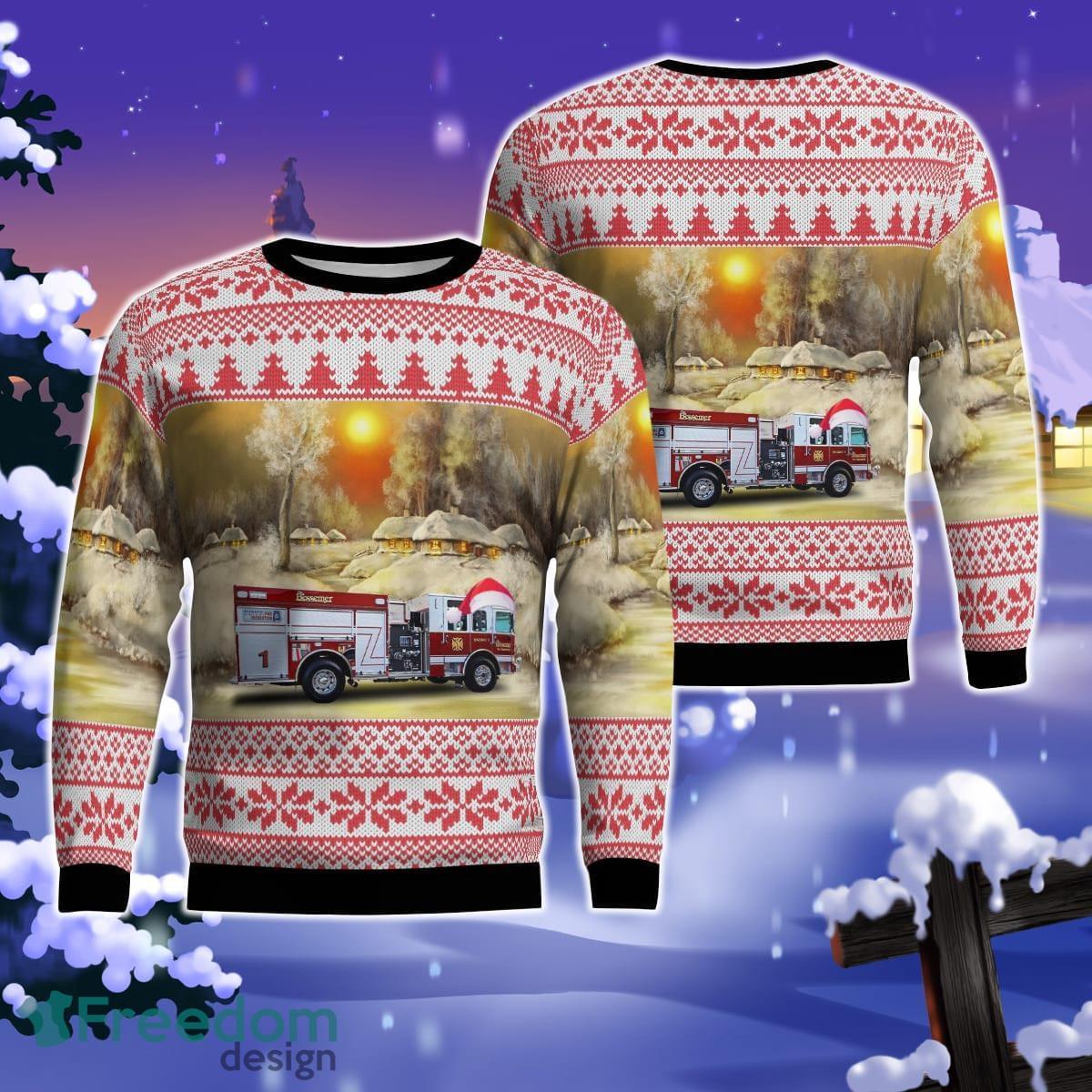 Bessemer, Alabama, Bessemer Fire Department AOP Ugly Sweater Gift For Christmas Product Photo 1