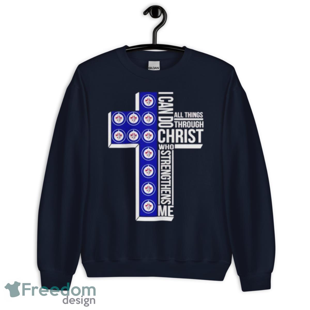 Best winnipeg Jets I can do all things through Christ who strengthens me cross shirt Product Photo 2