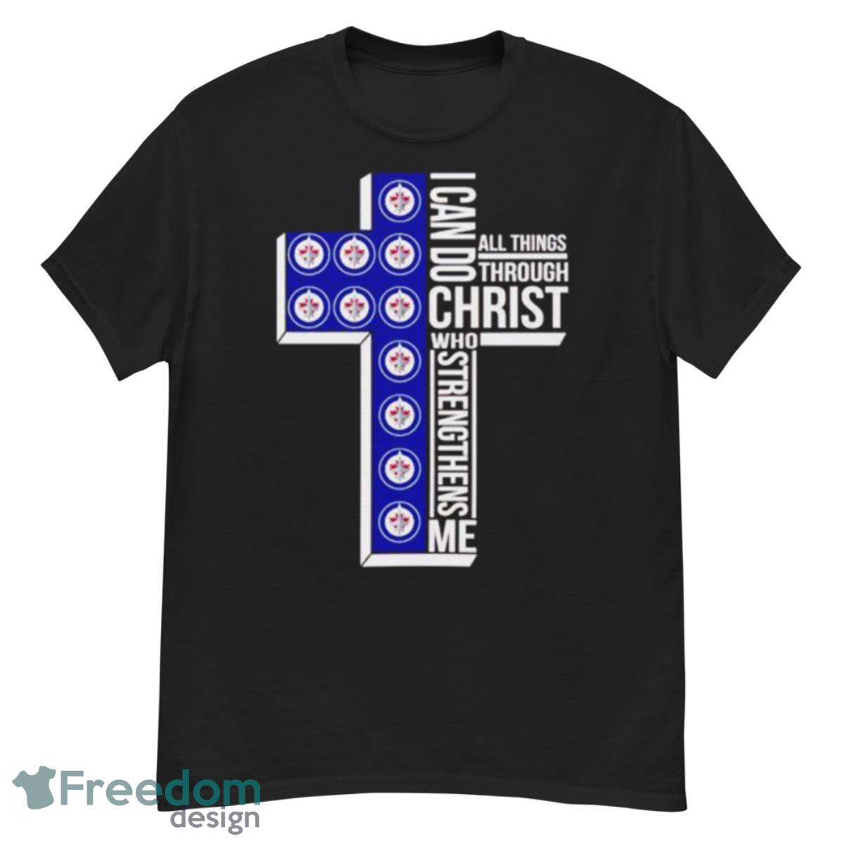 Best winnipeg Jets I can do all things through Christ who strengthens me cross shirt Product Photo 1