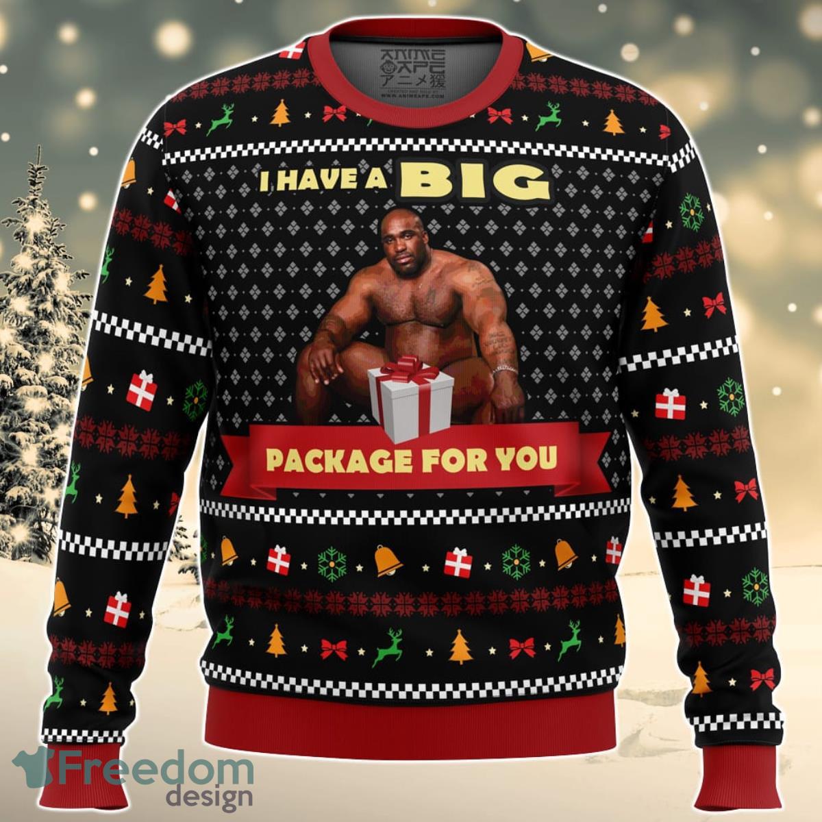 Big Package Barry Wood Meme Ugly Christmas Sweater For Men And Women Product Photo 1