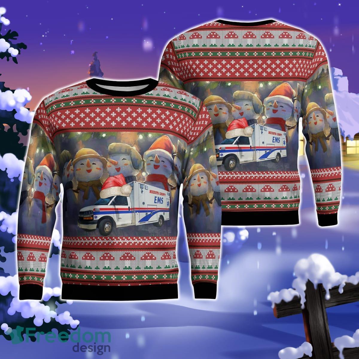 Big Rapids, Michigan, Mecosta County EMS AOP Ugly Sweater Gift For Christmas Product Photo 1