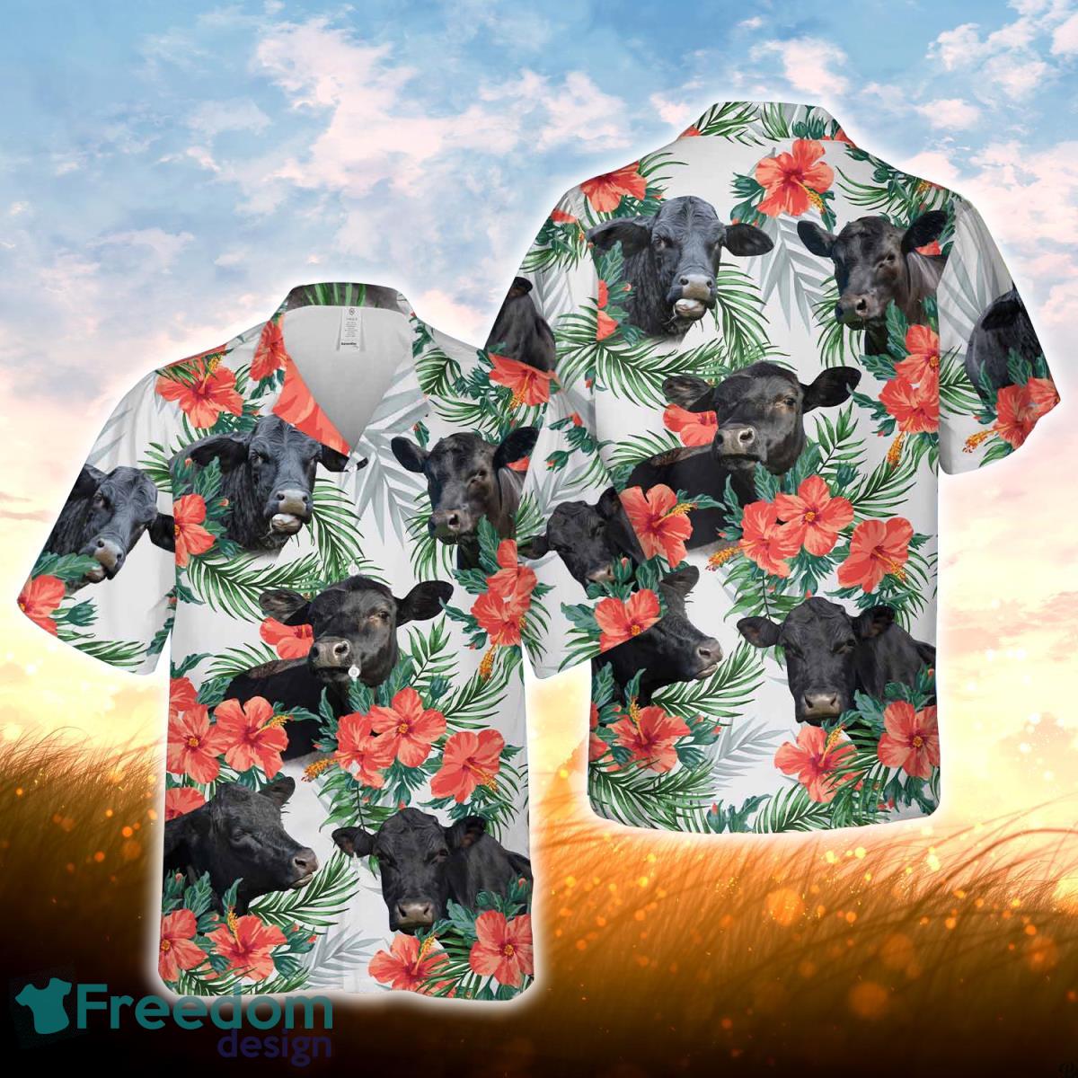 Black angus Hawaiian Flowers Hawaiian Shirt For Men Women Product Photo 1