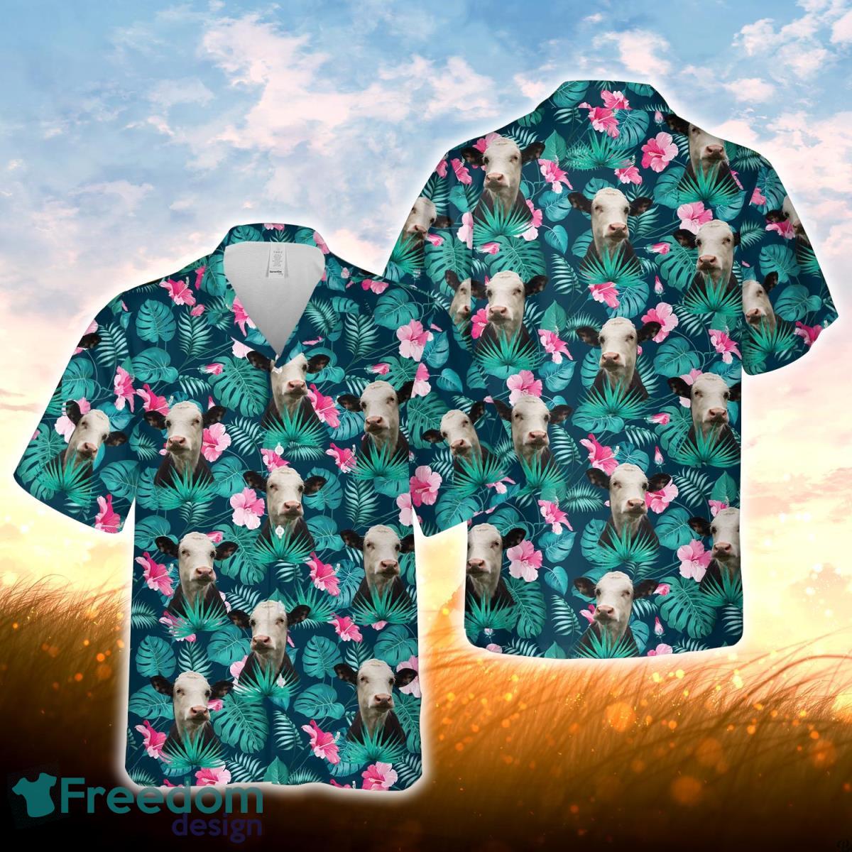 Black Baldy Blue Floral Summer 3D Hawaiian Shirt For Men Women Product Photo 1