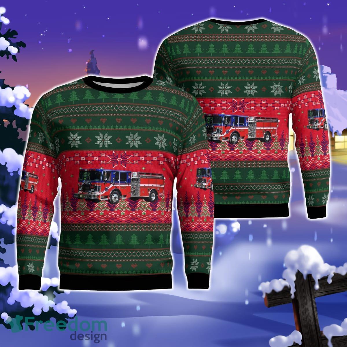 Bloomsbury, New Jersey, Bloomsbury Hose Company No.1 Christmas Ugly Sweater For Men Women Product Photo 1