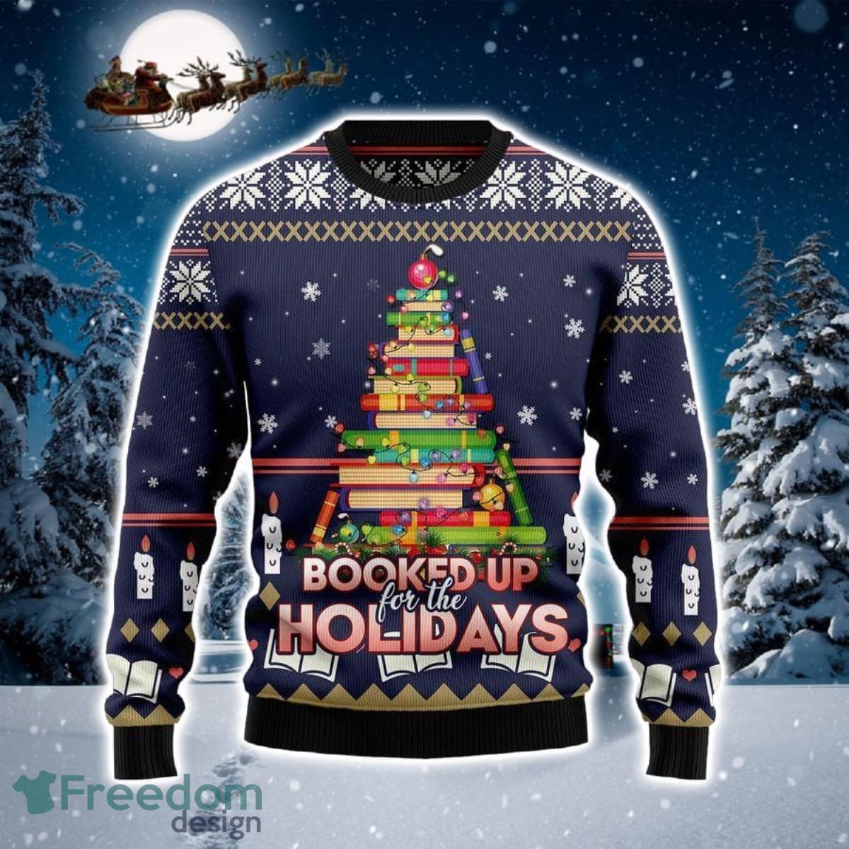 Book Christmas Tree 3D Sweater Ugly Christmas Sweater For Men Women Product Photo 1