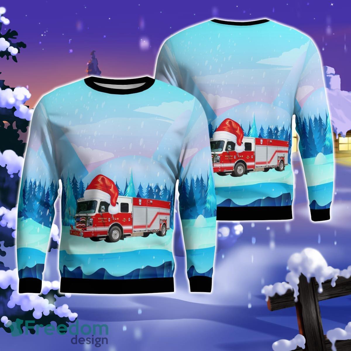 Bow, New Hampshire, Bow Fire Department AOP Ugly Sweater Gift For Christmas Product Photo 1